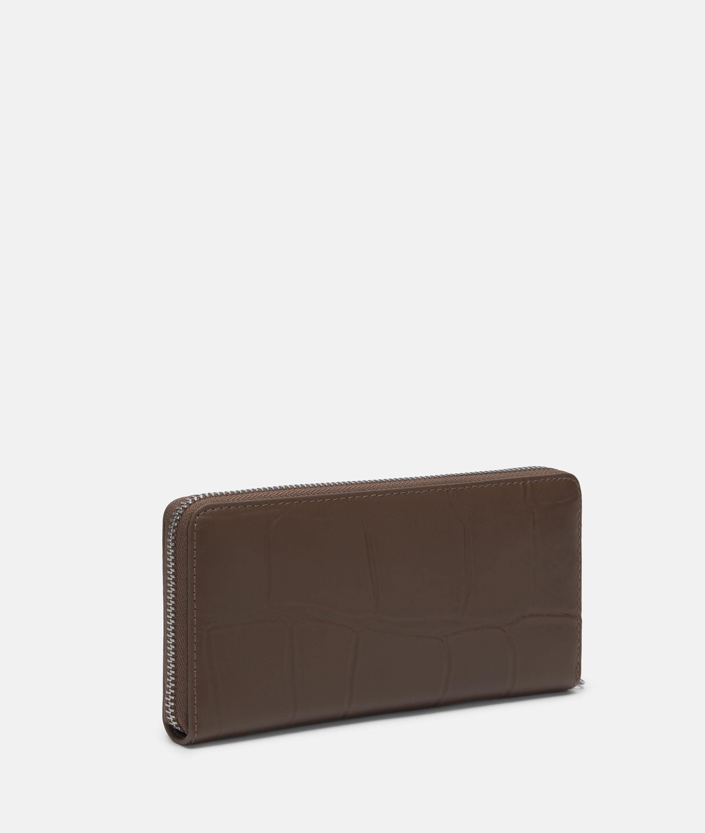 Portefeuille en brun, beige & noir