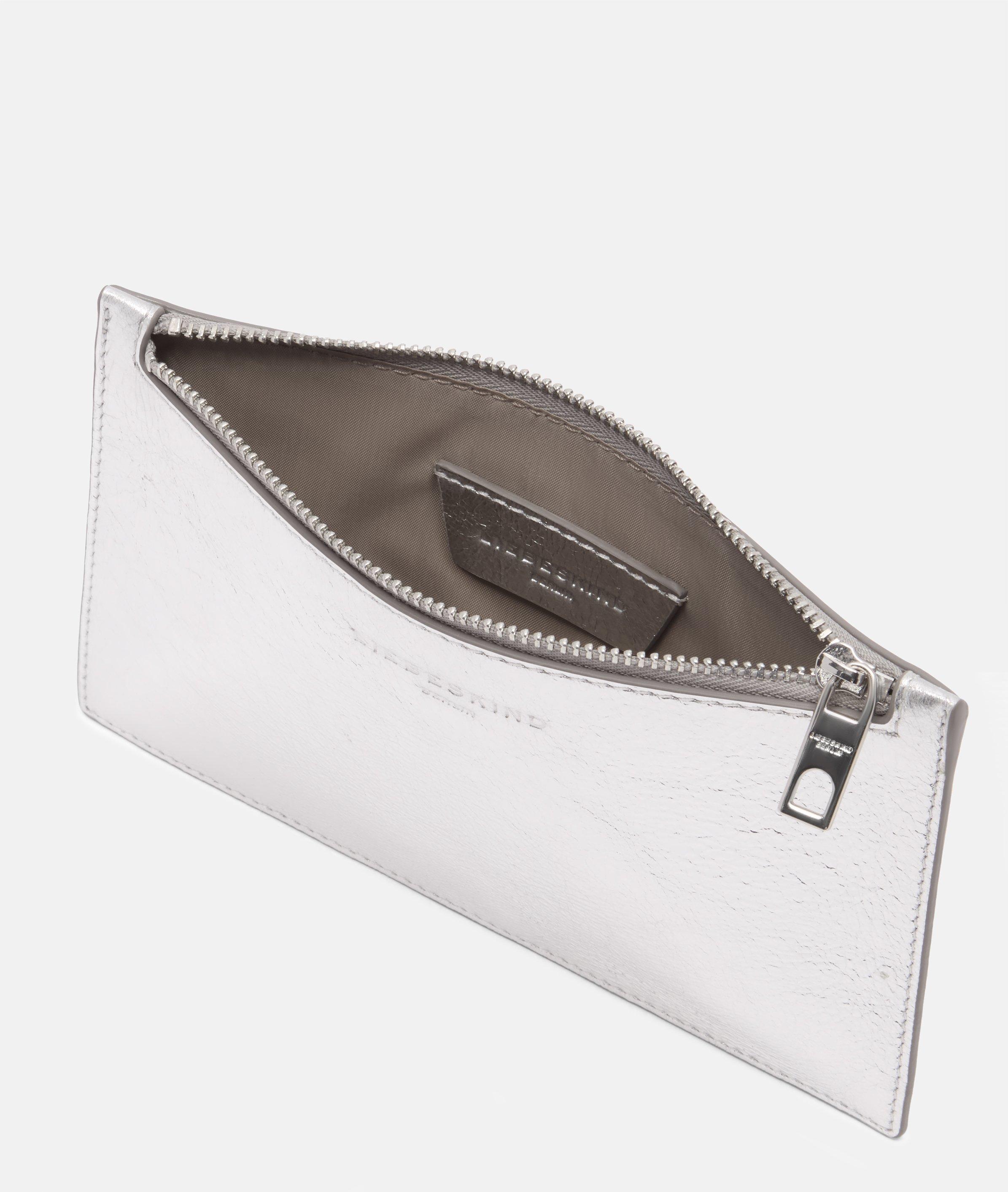 Kiwi Pouch S in silver & pink