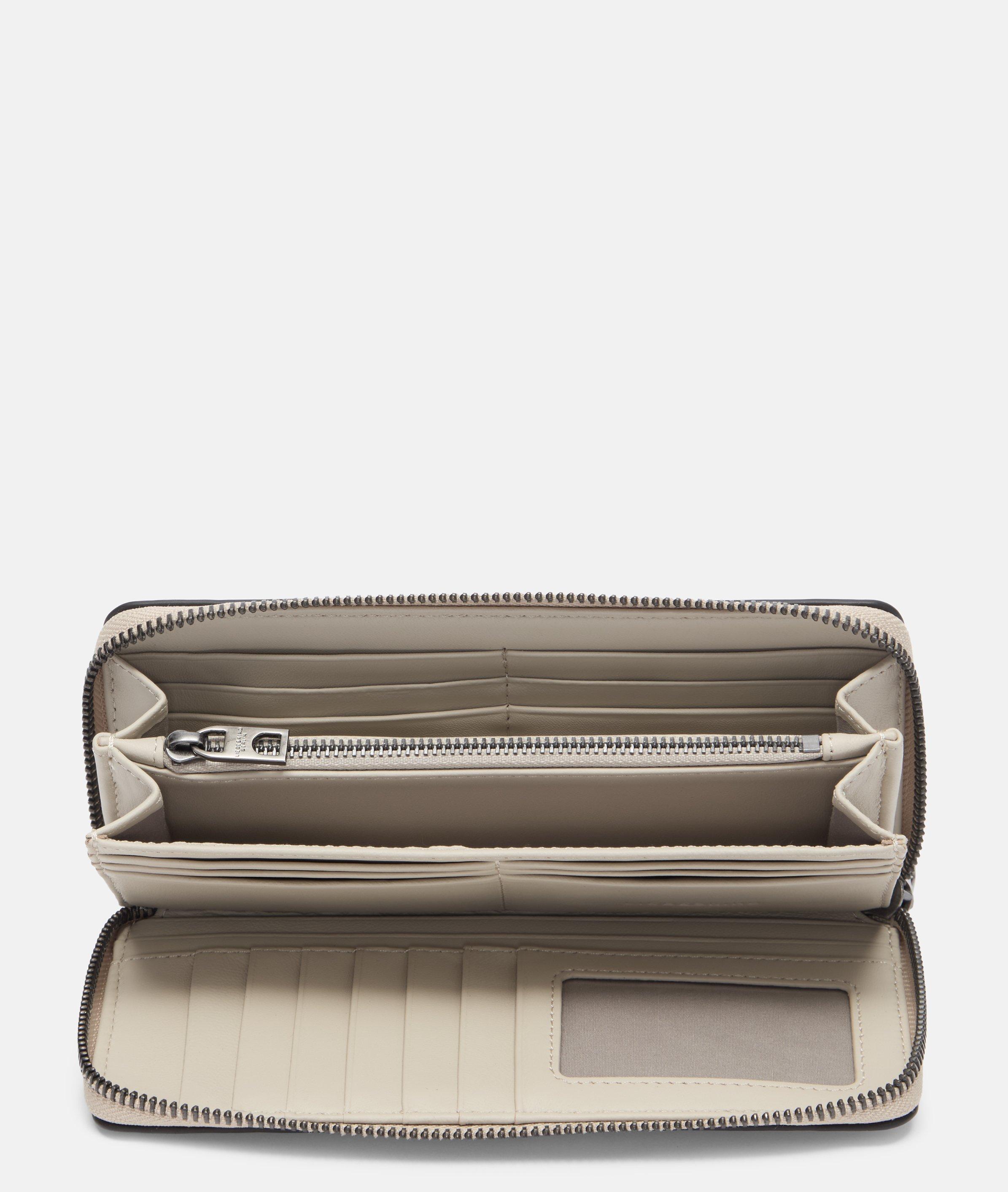 Portefeuille en beige, brun & noir