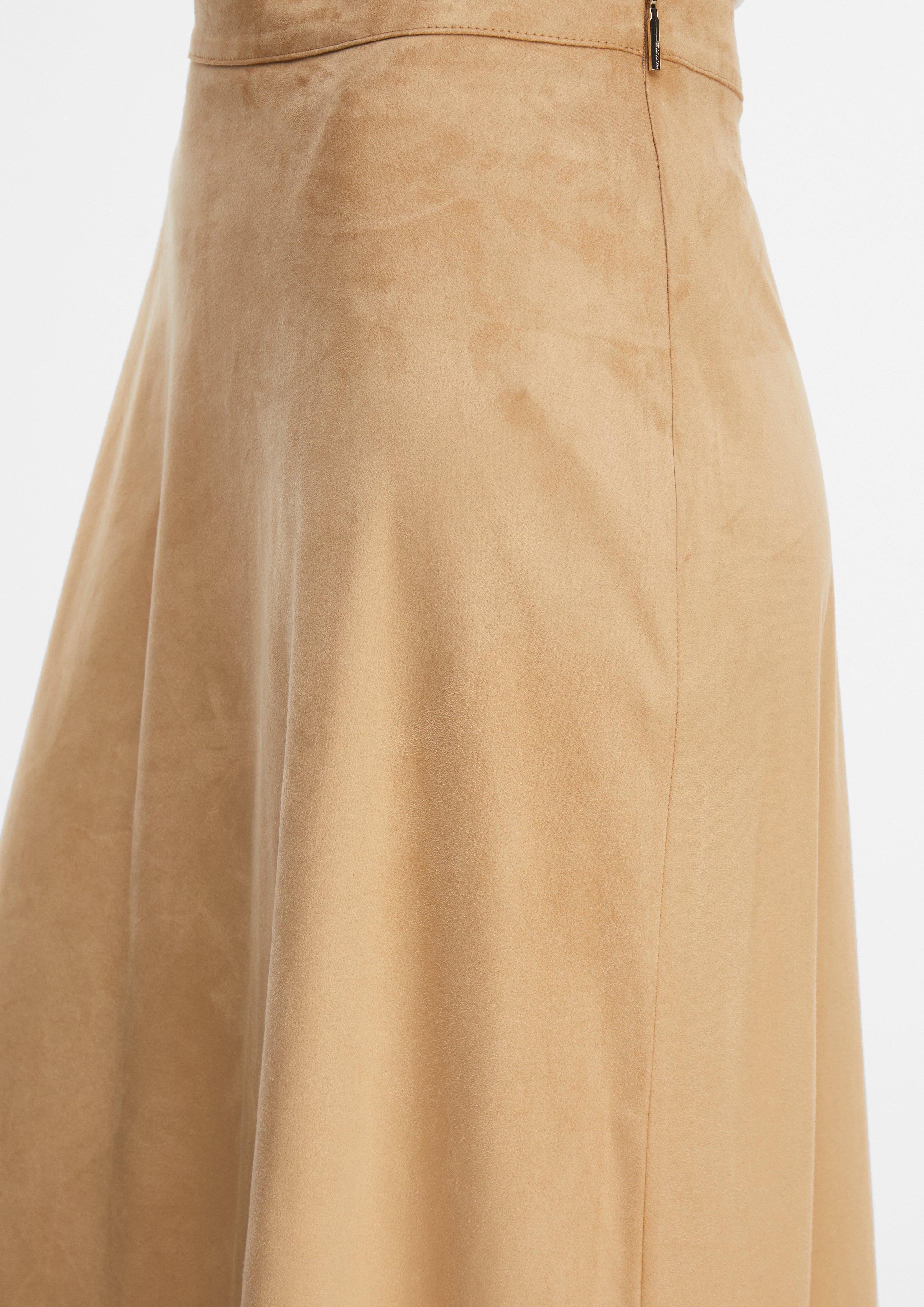 Midirock in A-Shape und Veloursleder-Optik