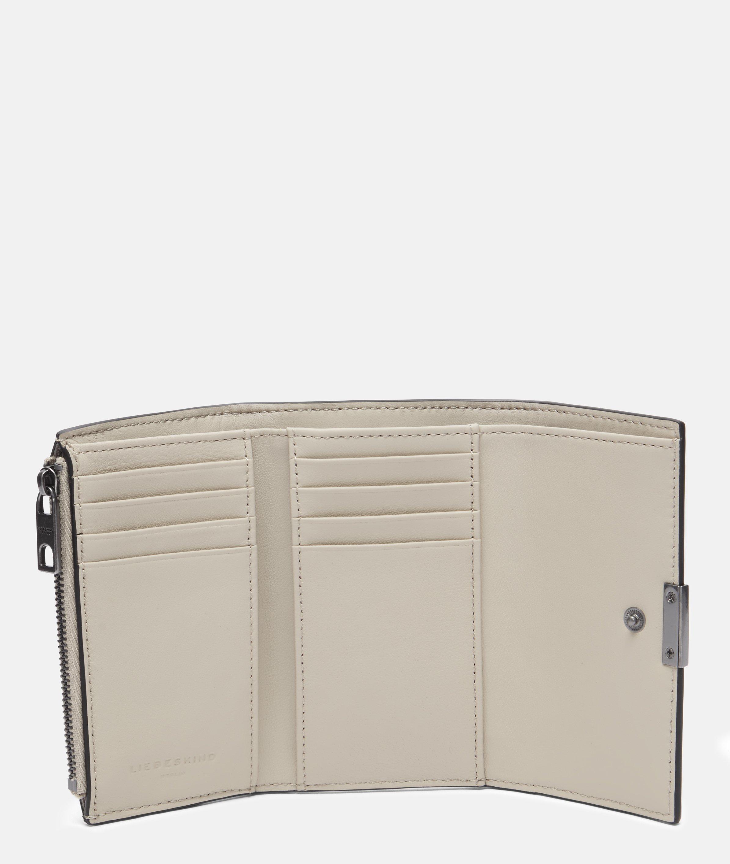 Linn Geldbörse M in beige, schwarz & braun