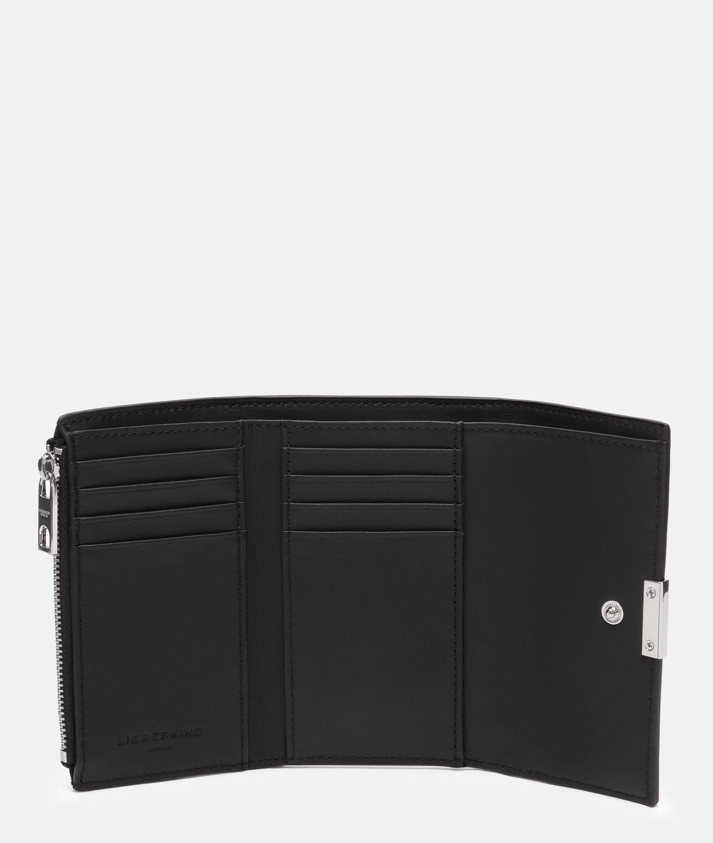 Linn Geldbörse M in schwarz, beige & braun