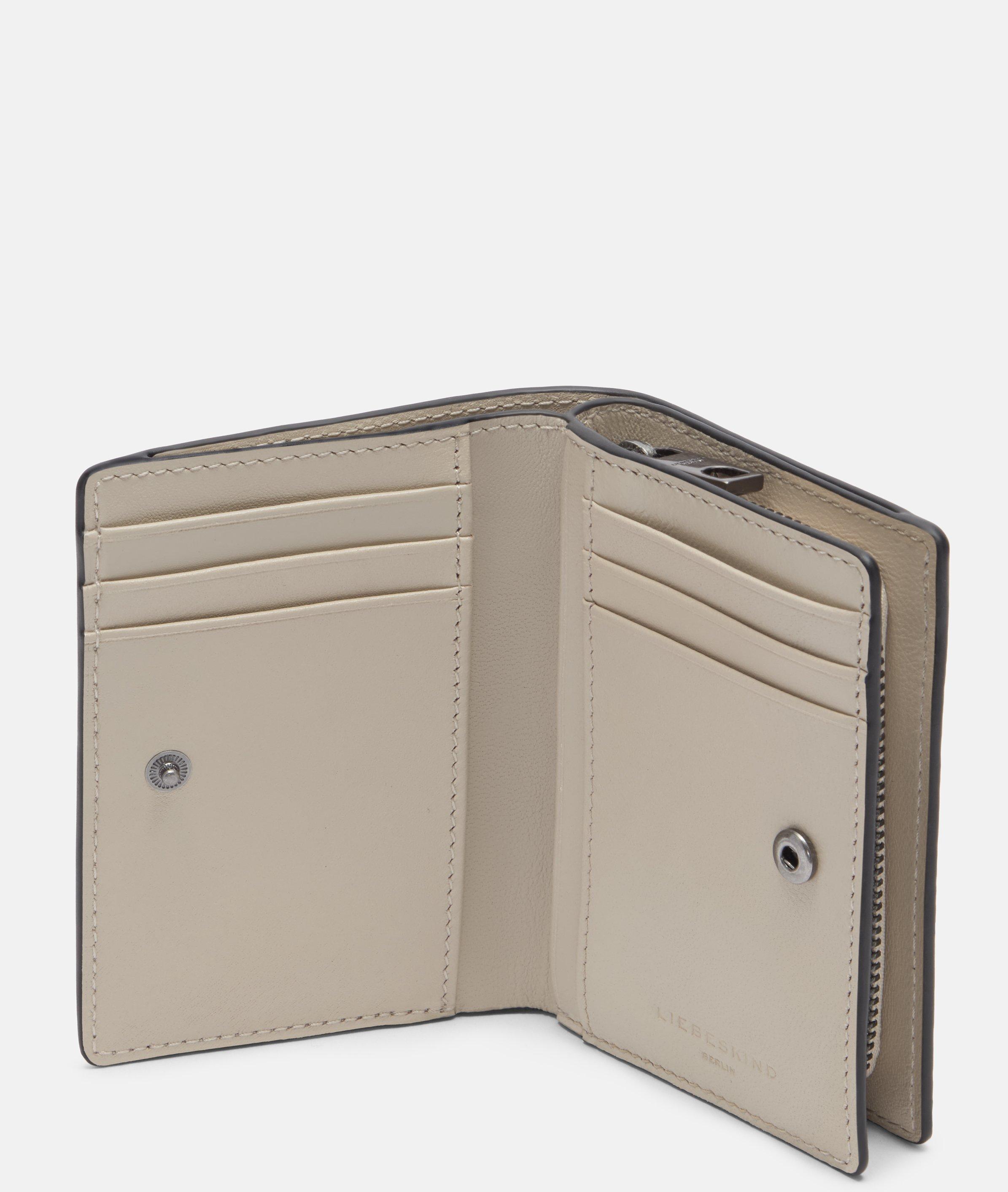 Portefeuille en beige, brun, bleu, brun, vert & noir