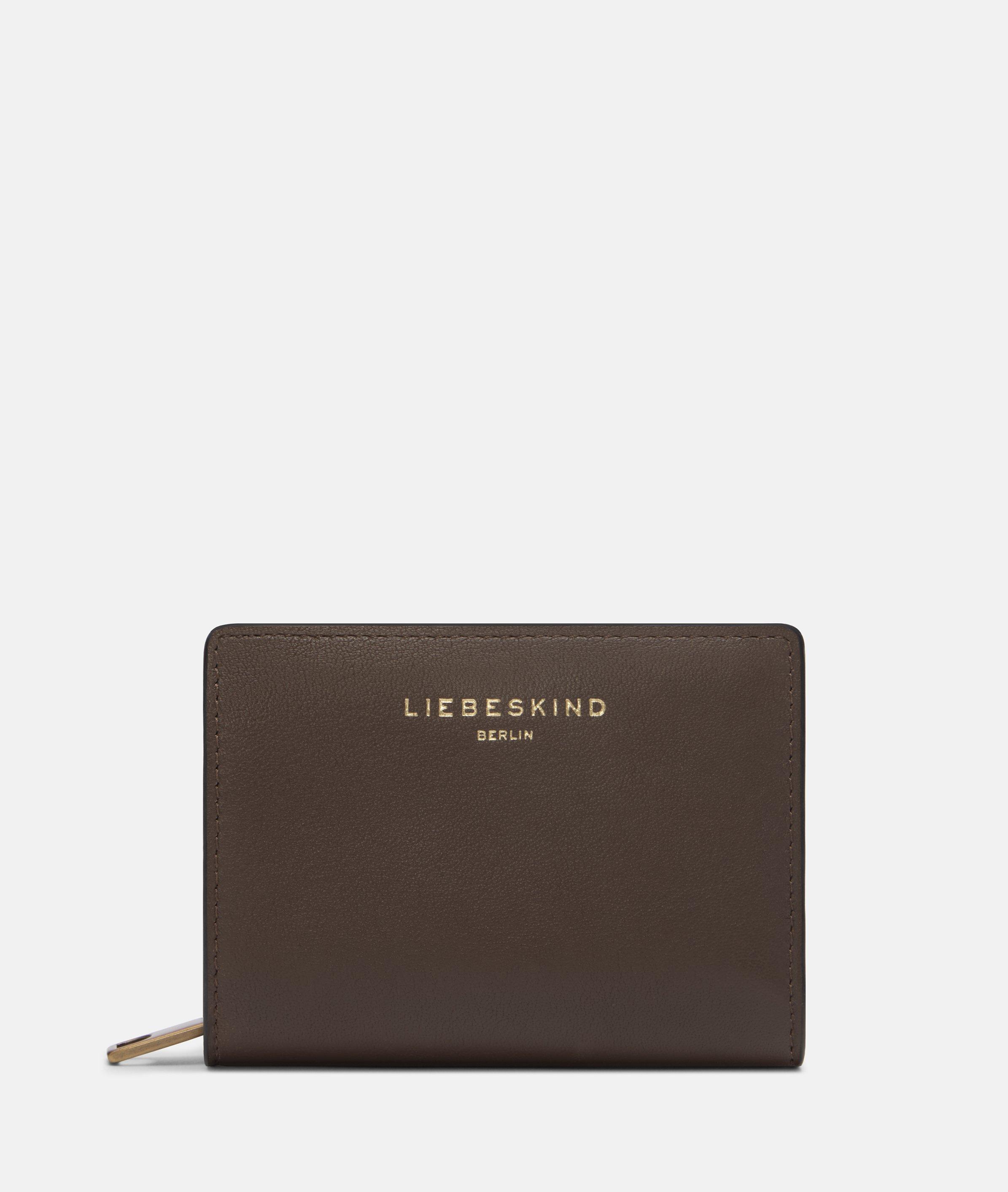 Portefeuille en brun, beige, bleu, brun, vert & noir