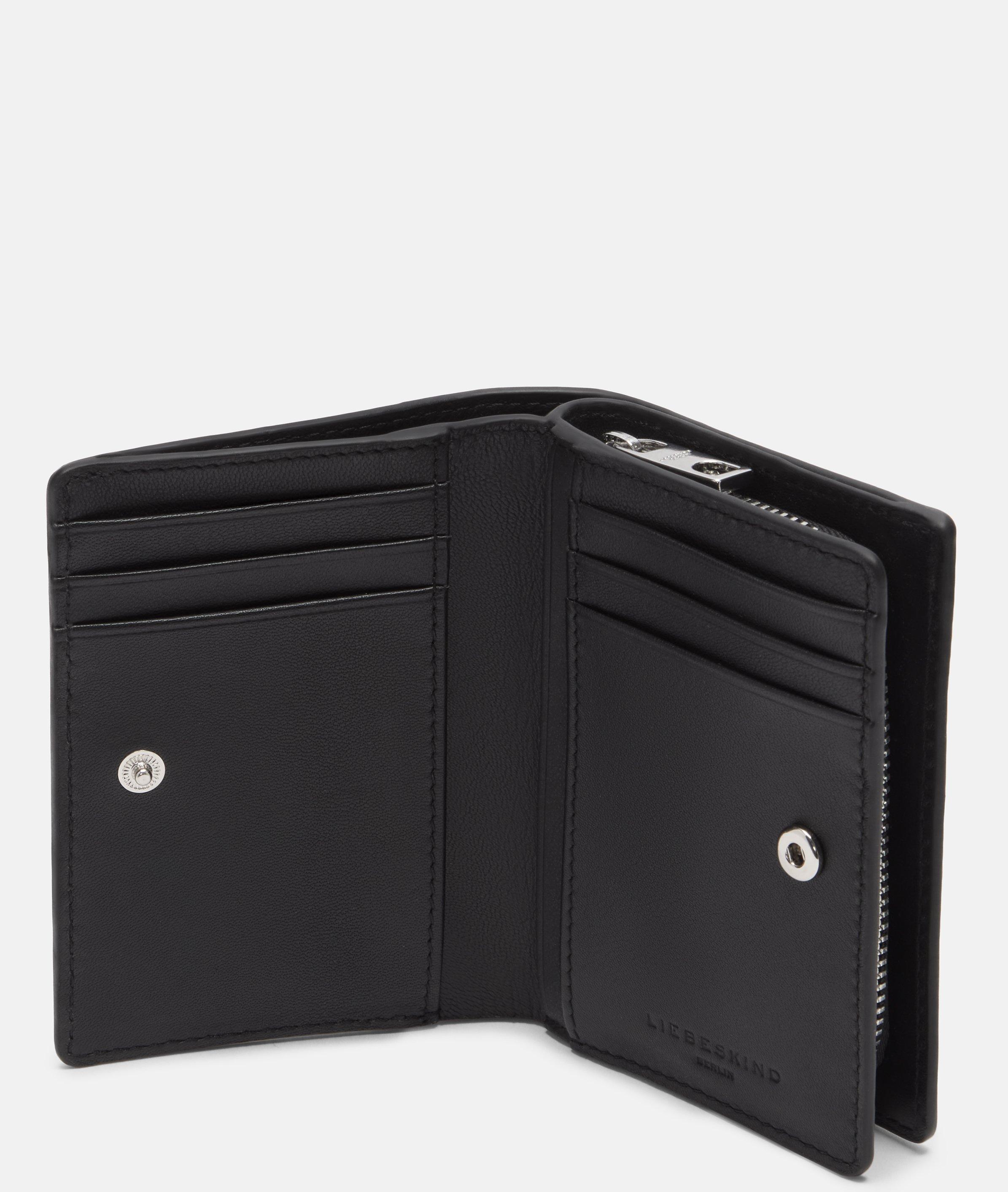 Portefeuille en noir, beige, brun, bleu, brun & vert