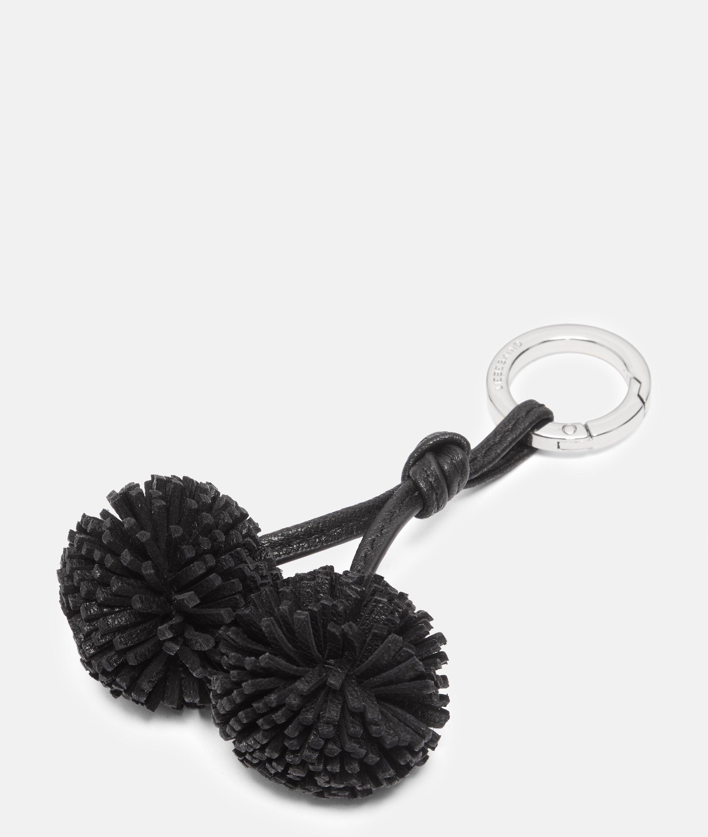 Pom-Pom Pendant in schwarz & blau