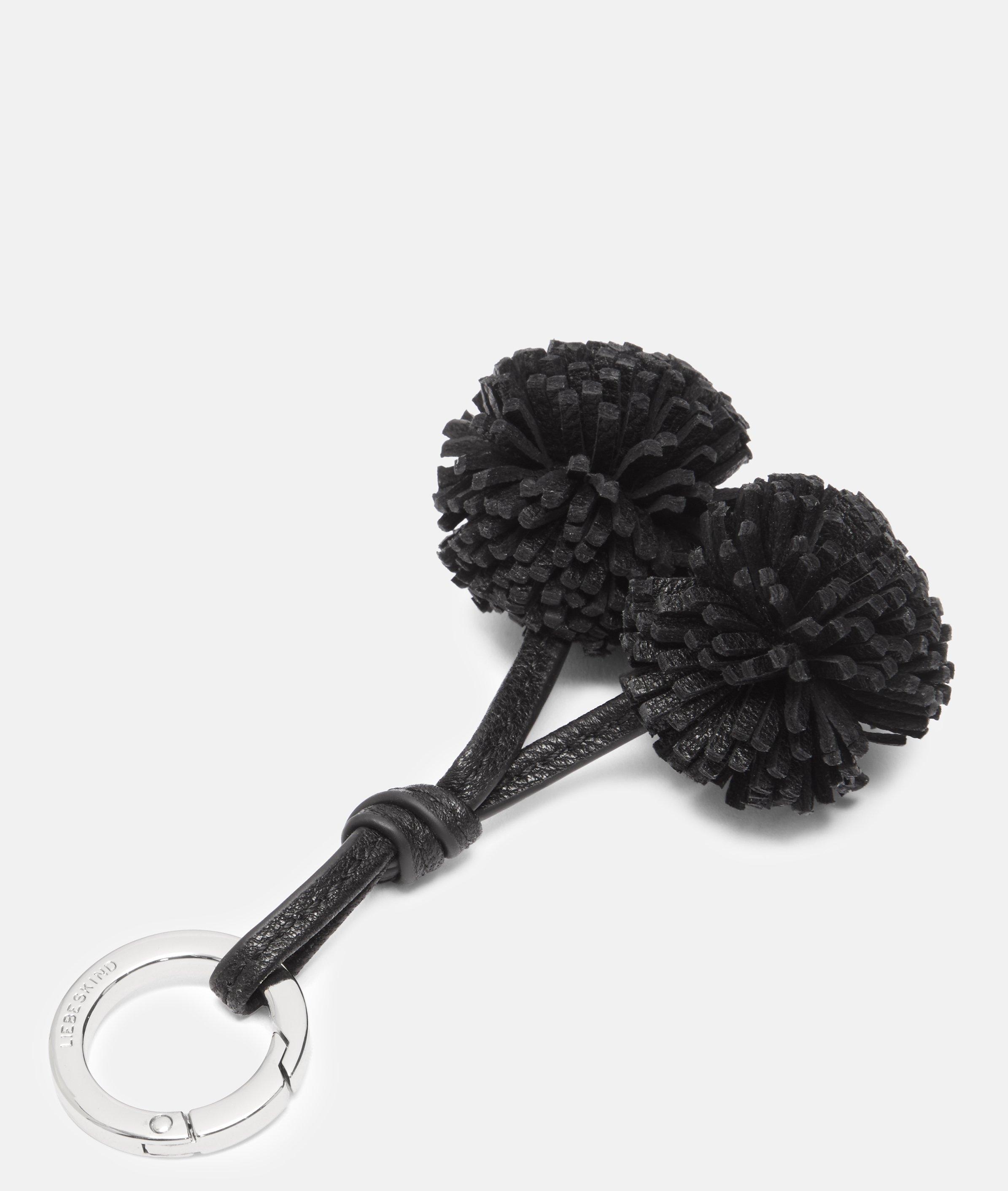 Pom-Pom Pendant in schwarz & blau