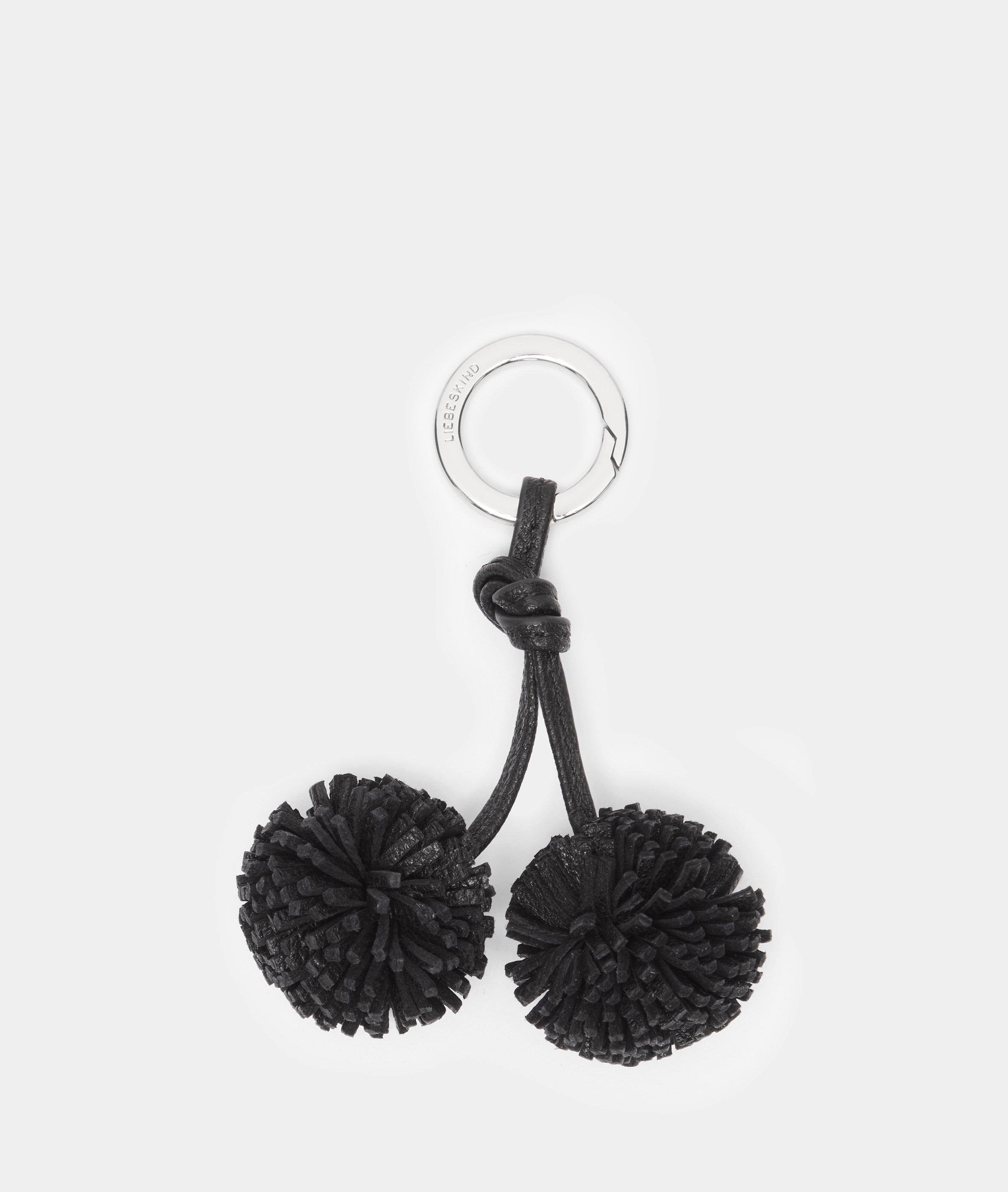 Pom-Pom Pendant in schwarz & blau