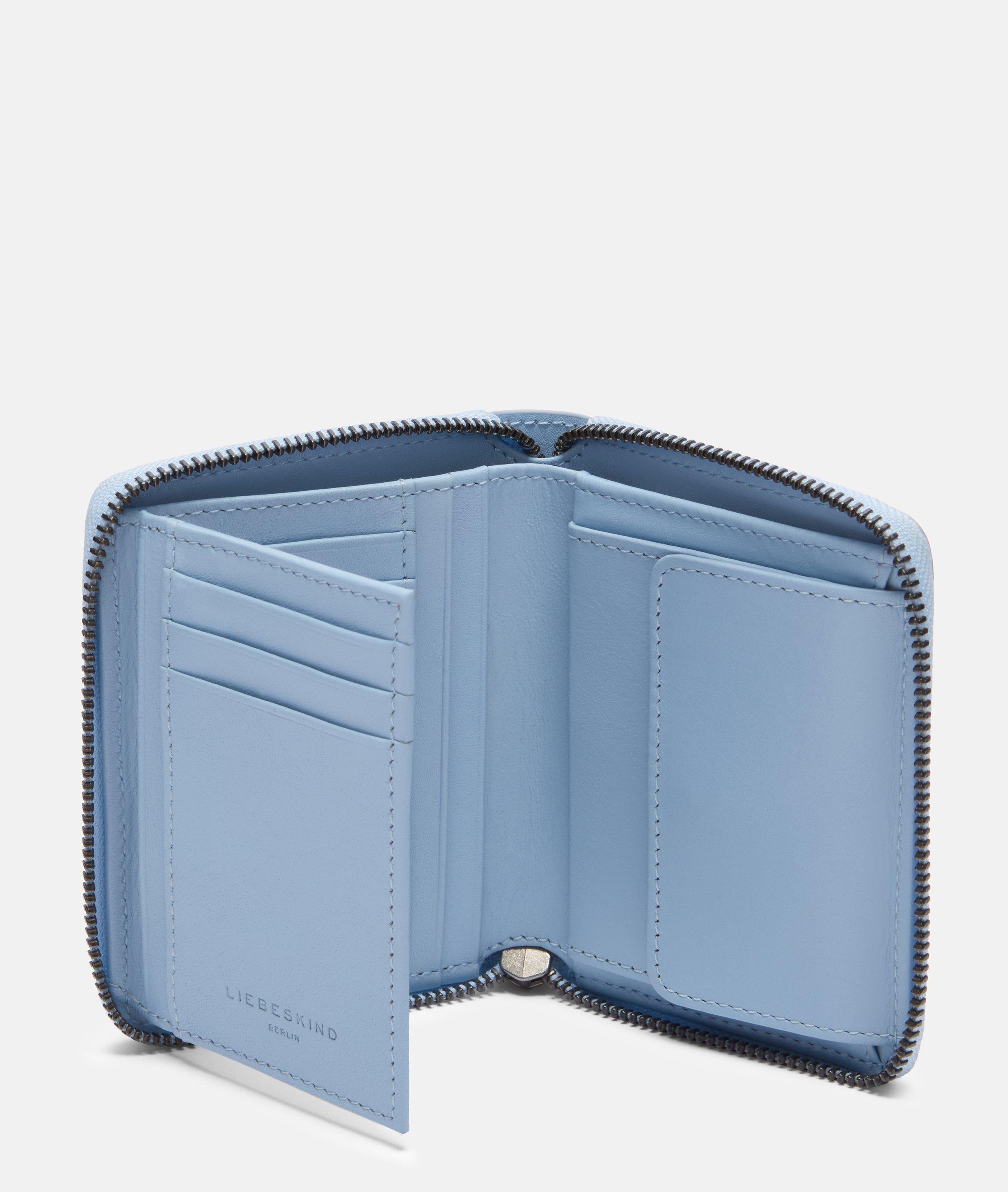 Conny Geldbörse M in blau, beige, braun, braun, grün & schwarz