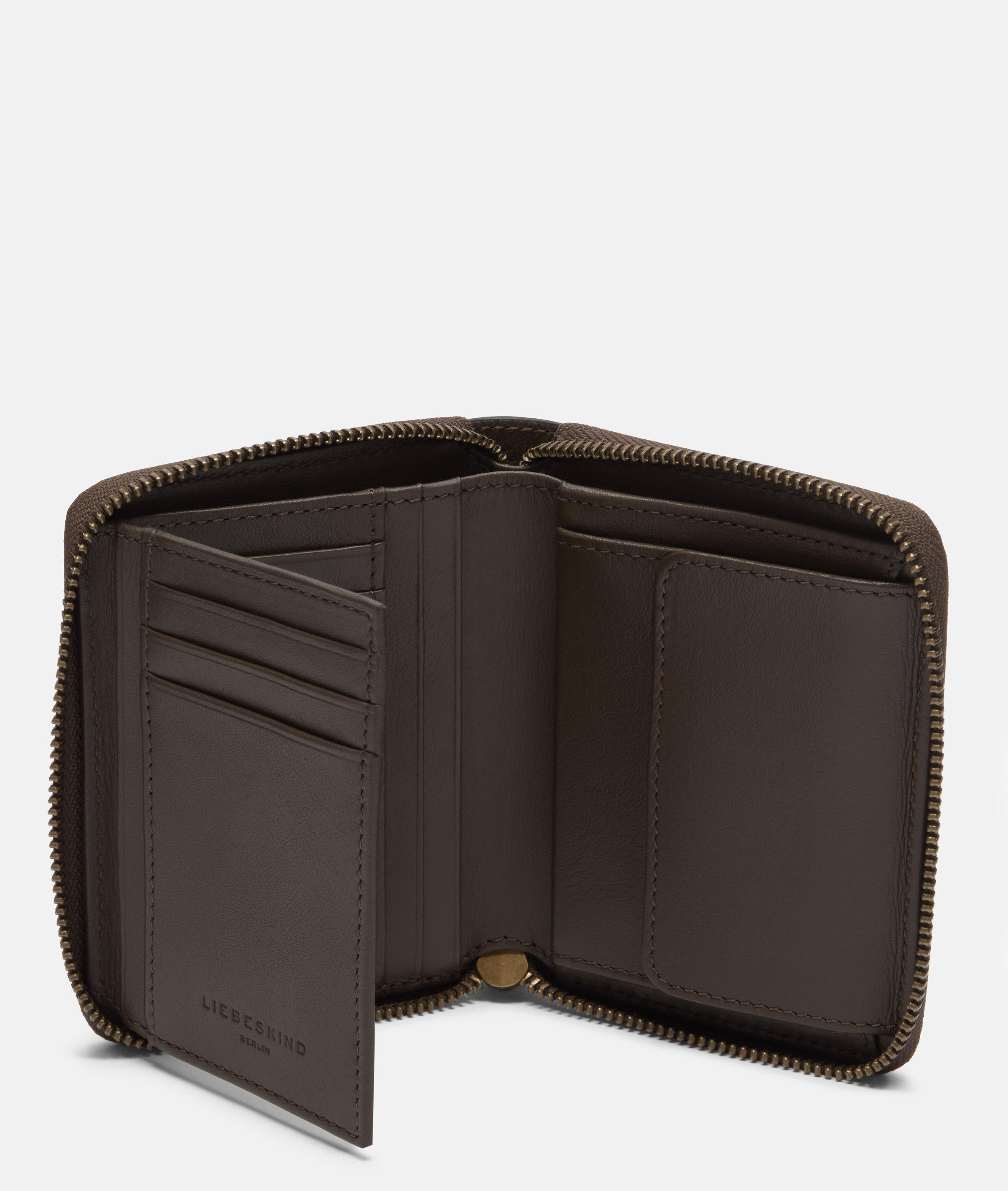 Conny Geldbörse M in braun, beige, blau, braun, grün & schwarz