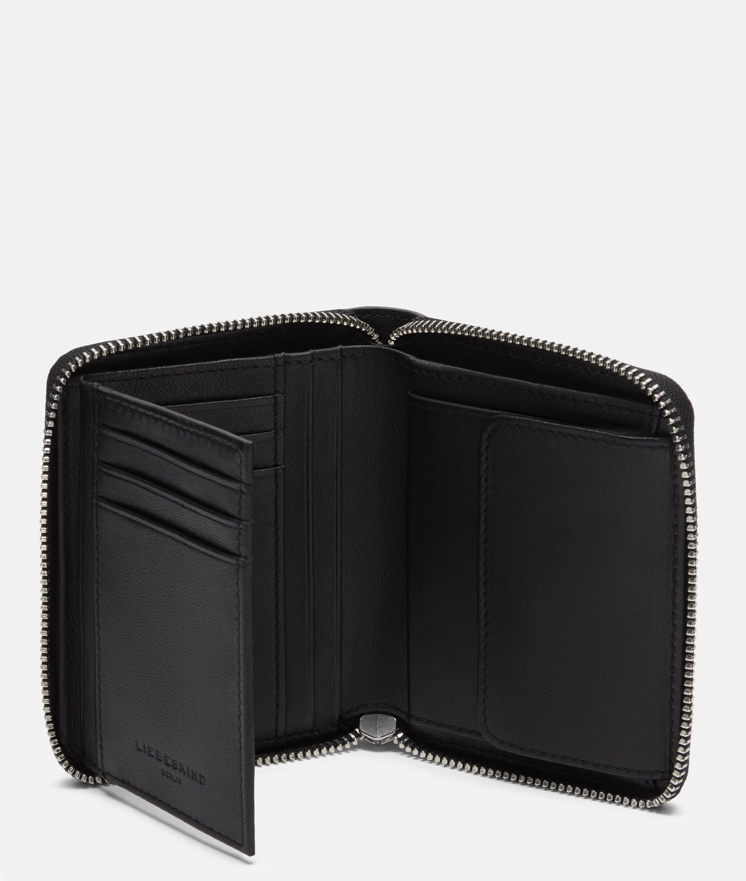 Conny Geldbörse M in schwarz, beige, braun, blau, braun & grün