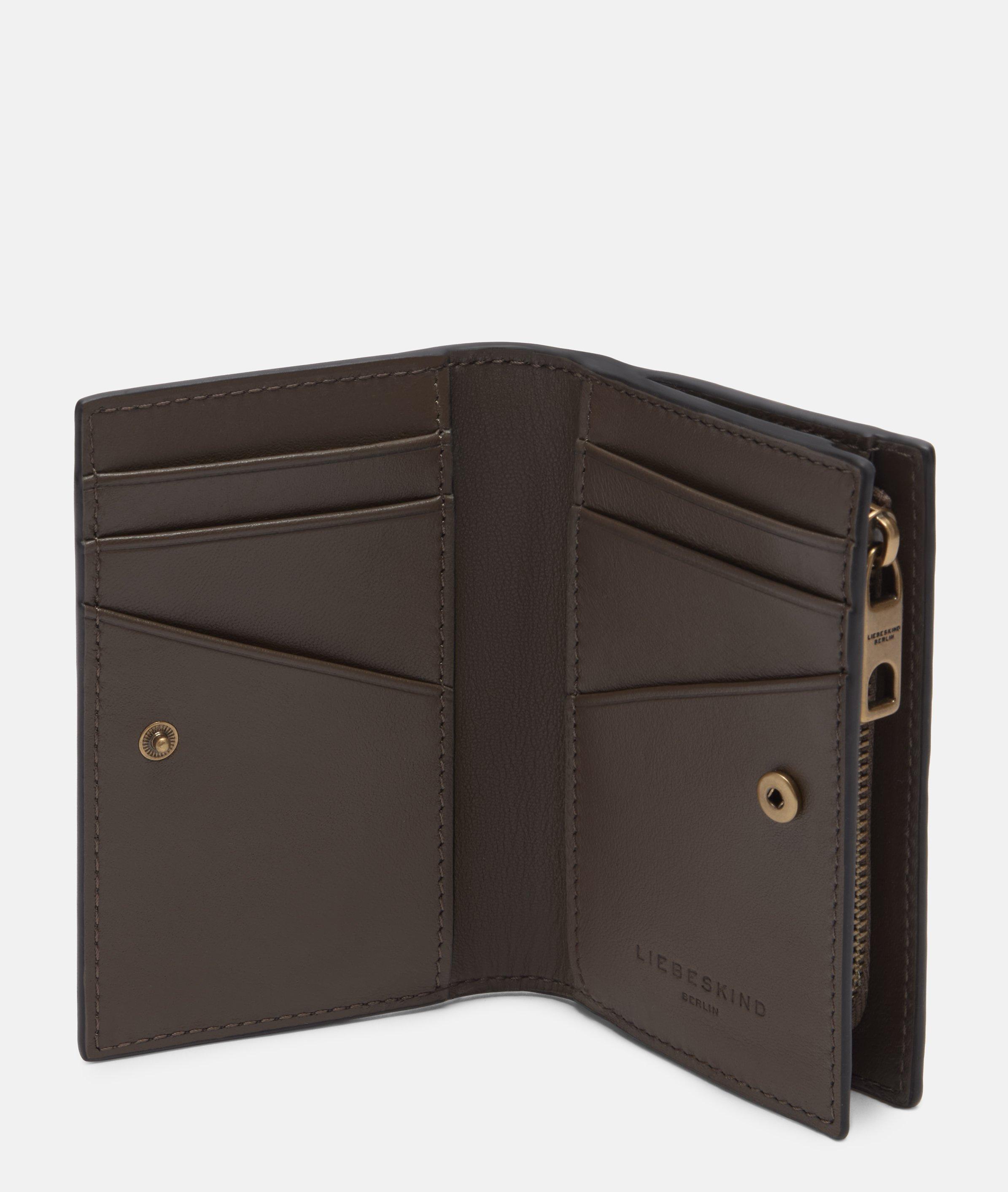 Portefeuille en brun, noir & vert