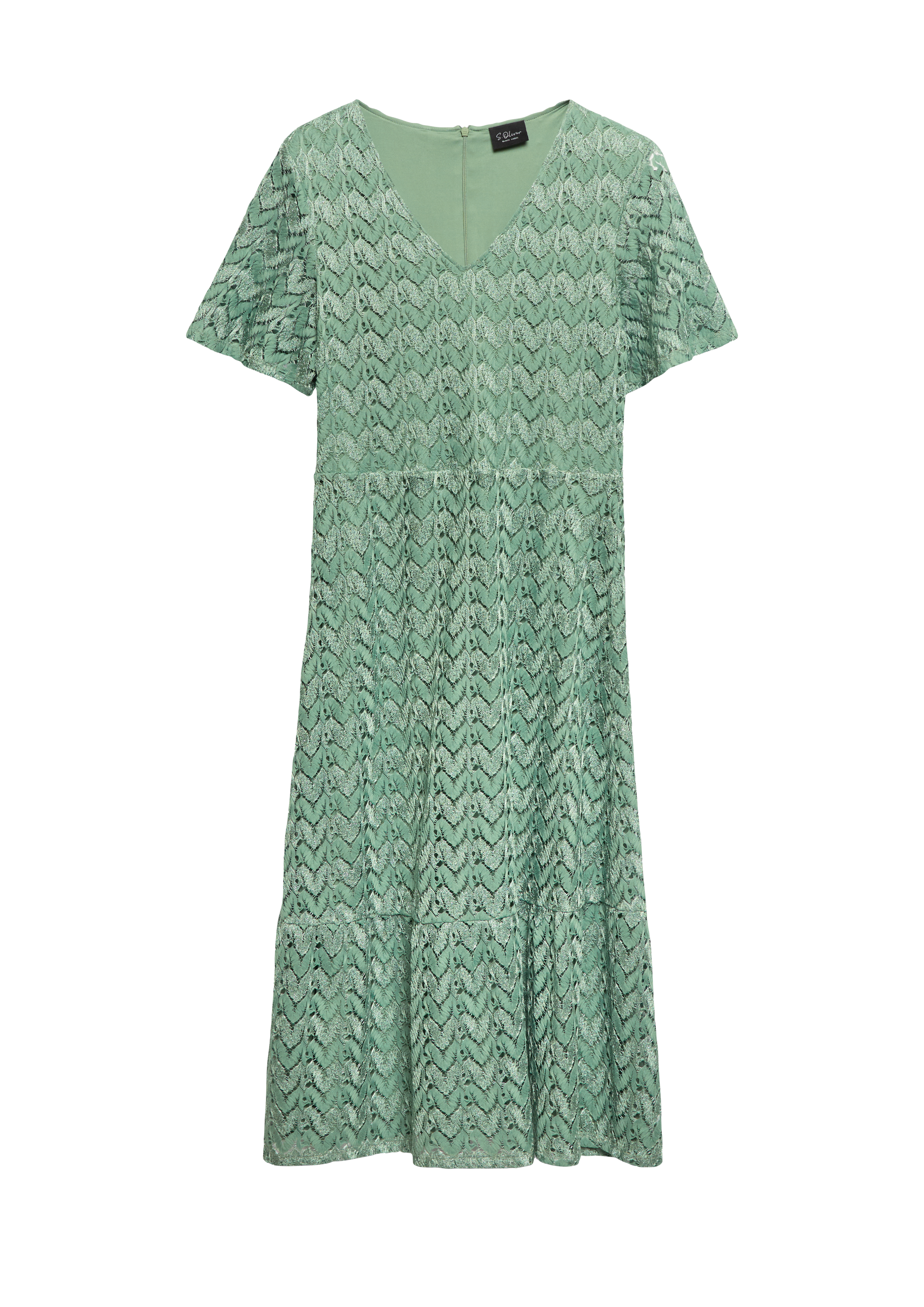 s.Oliver Midi-Kleid Mit Glitzergarn Und Ajourmuster