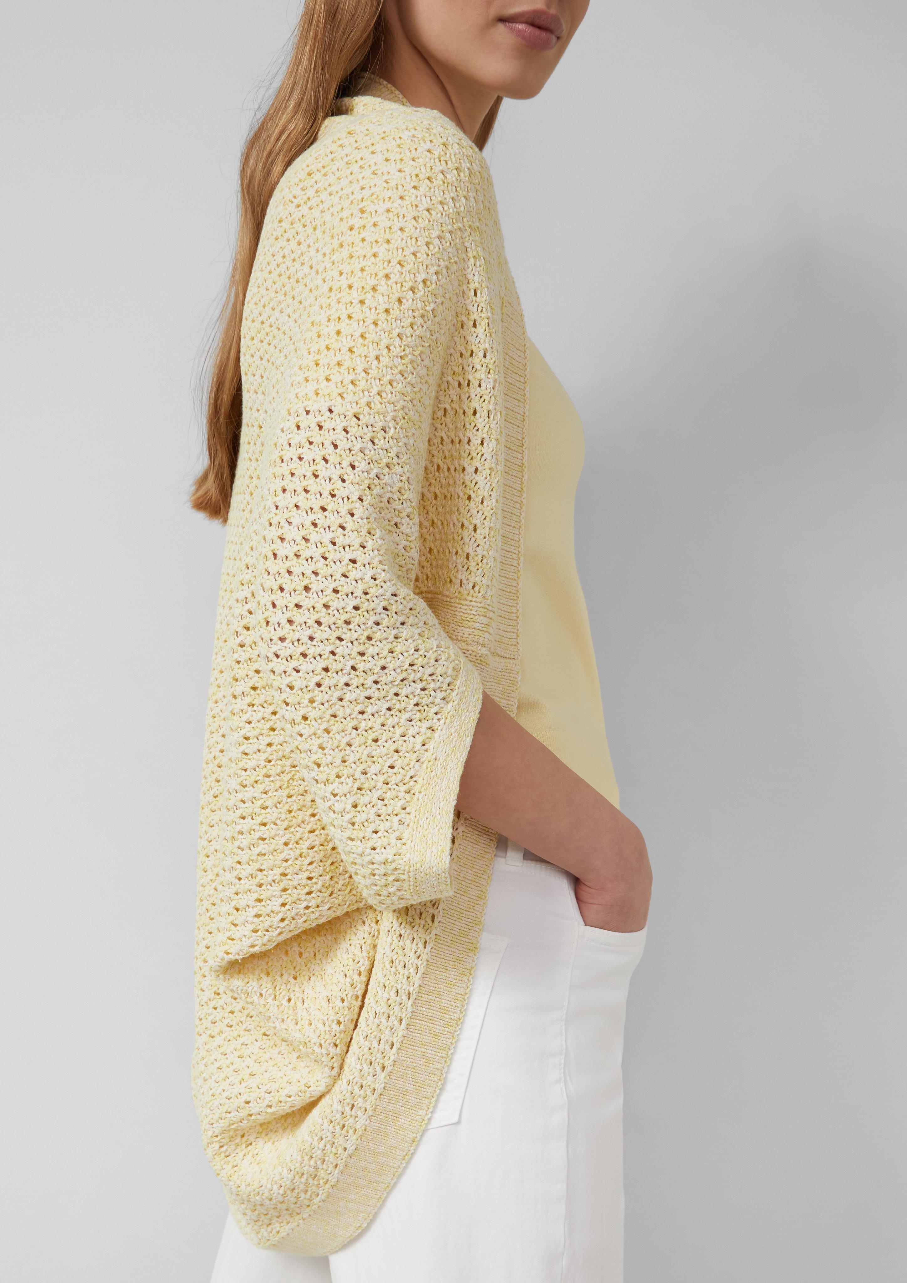 Leichter Strick-Poncho aus Baumwollmix in O-Shape