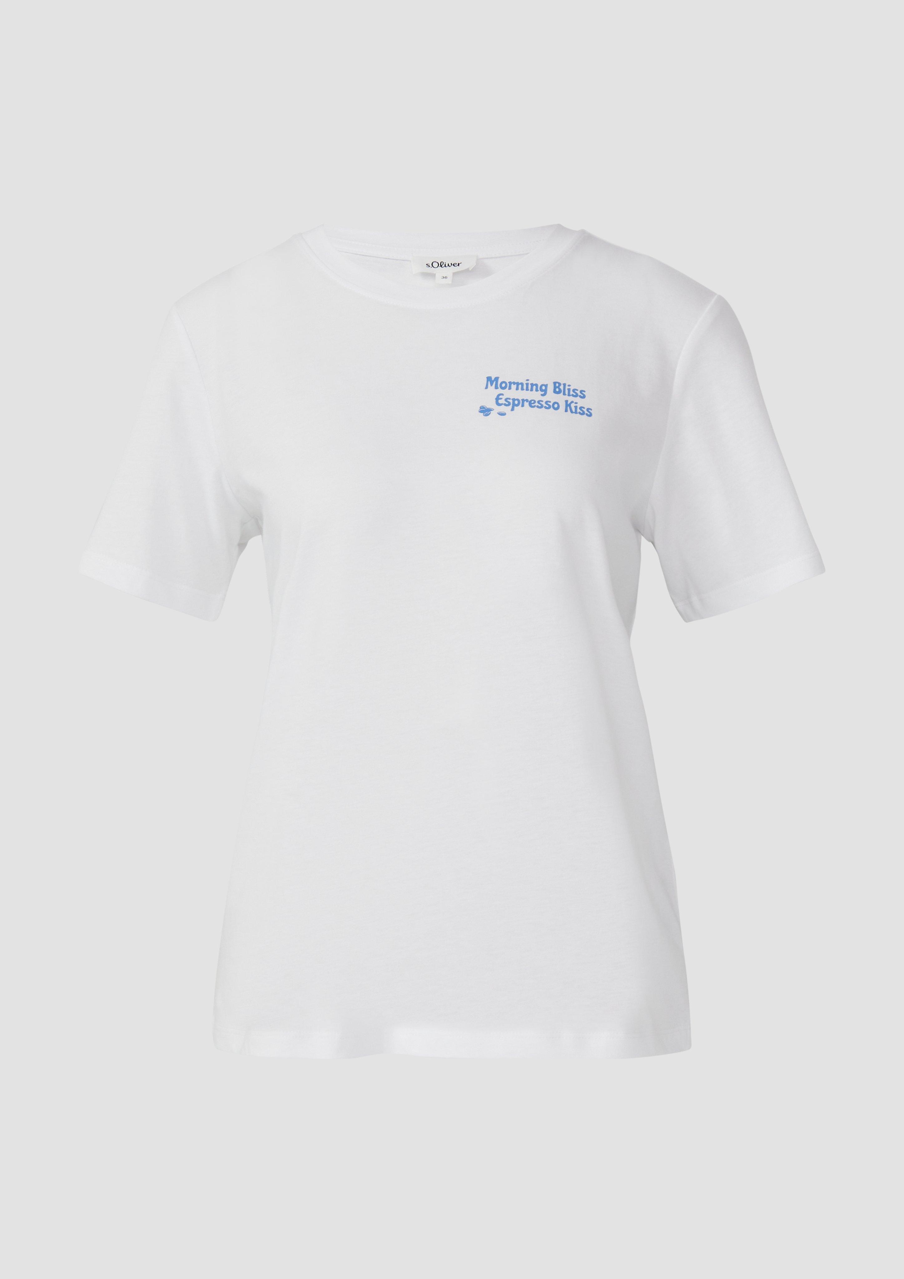 s.Oliver - T-Shirt mit Front- und Rückenprint, Damen, weiß