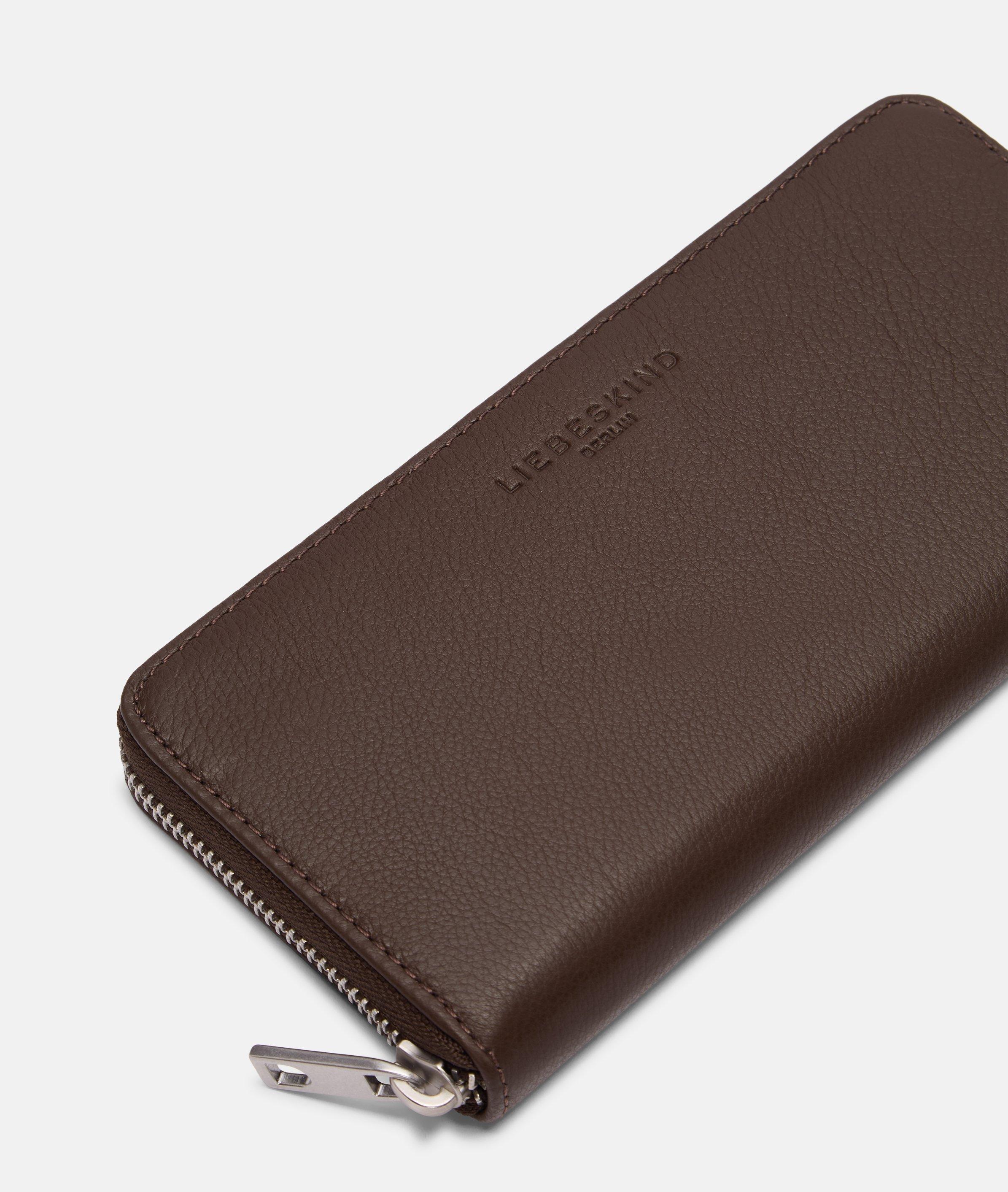 Portemonnee in bruin & rood