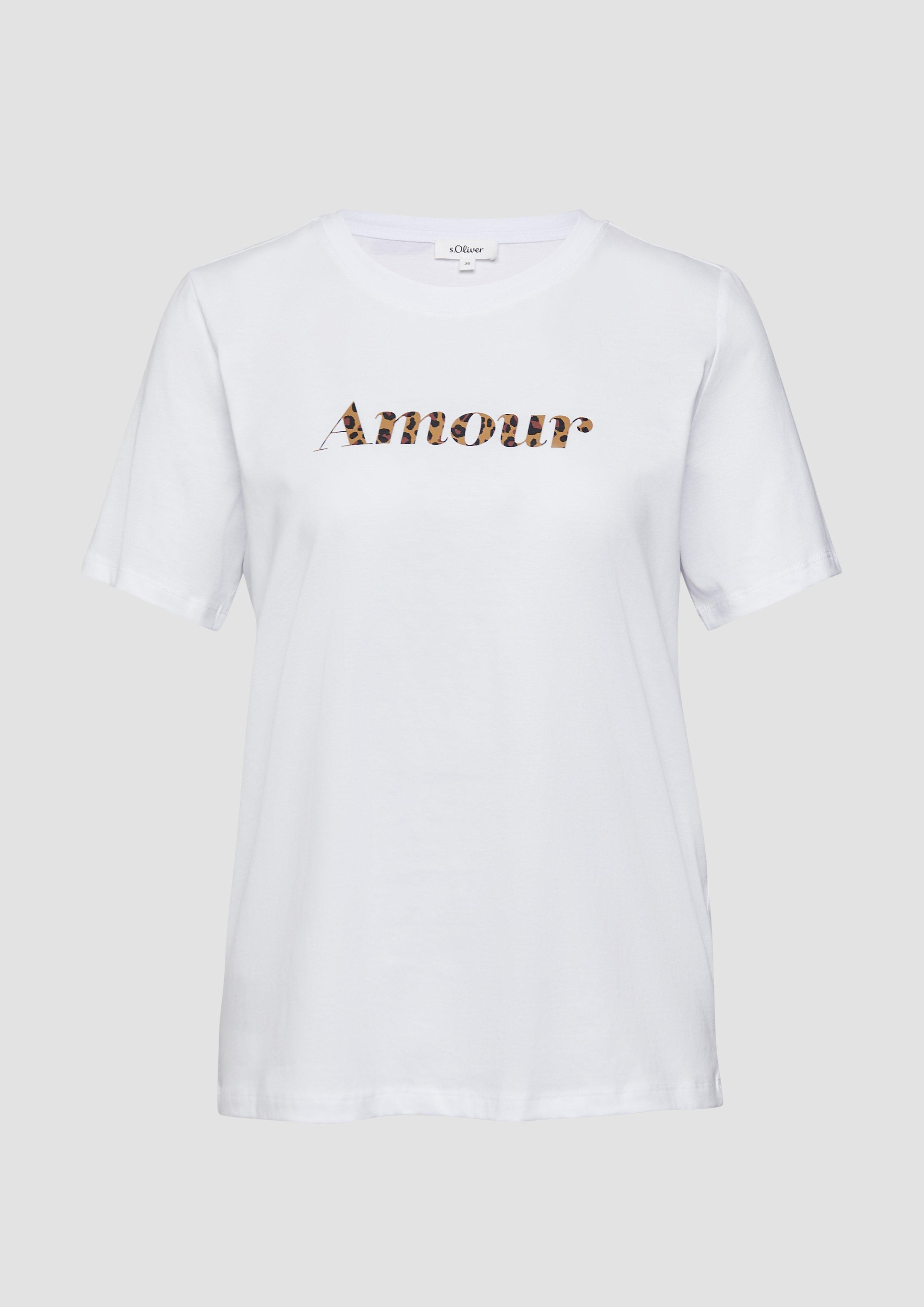 s.Oliver - T-Shirt mit Frontprint, Damen, weiß
