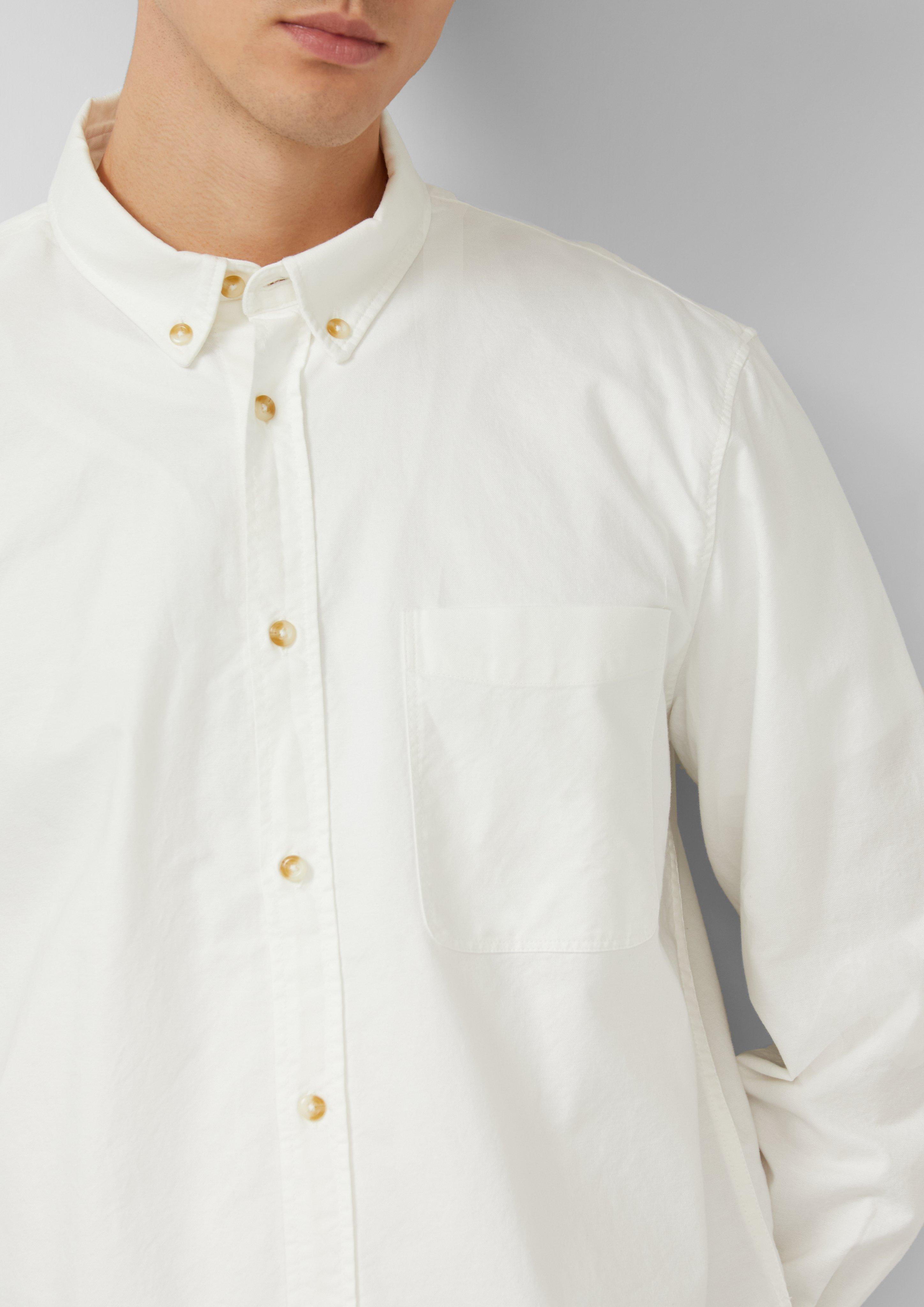 Regular Fit: Langarmhemd mit Garment Dye und Button-Down-Kragen