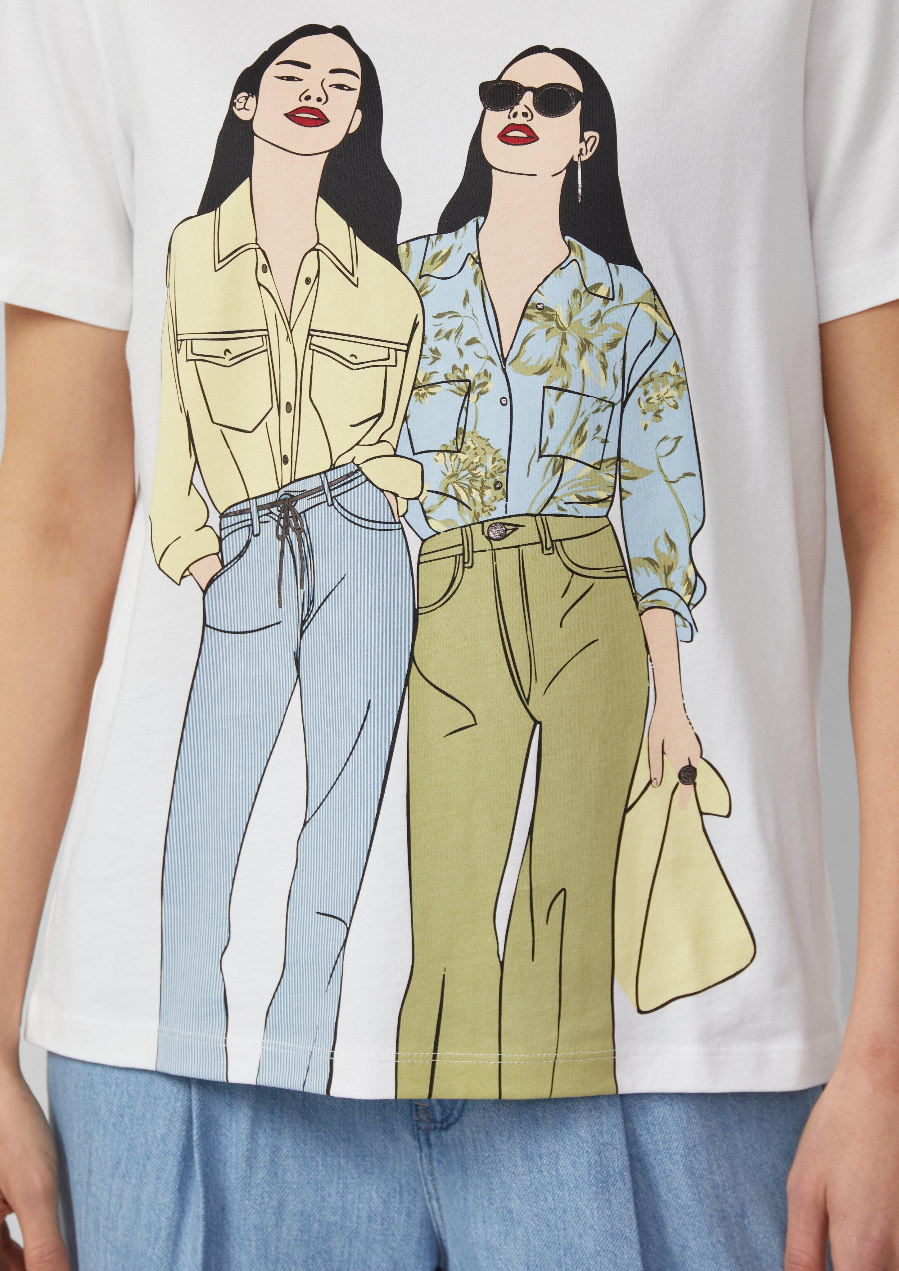 Baumwoll-T-Shirt mit Frontprint