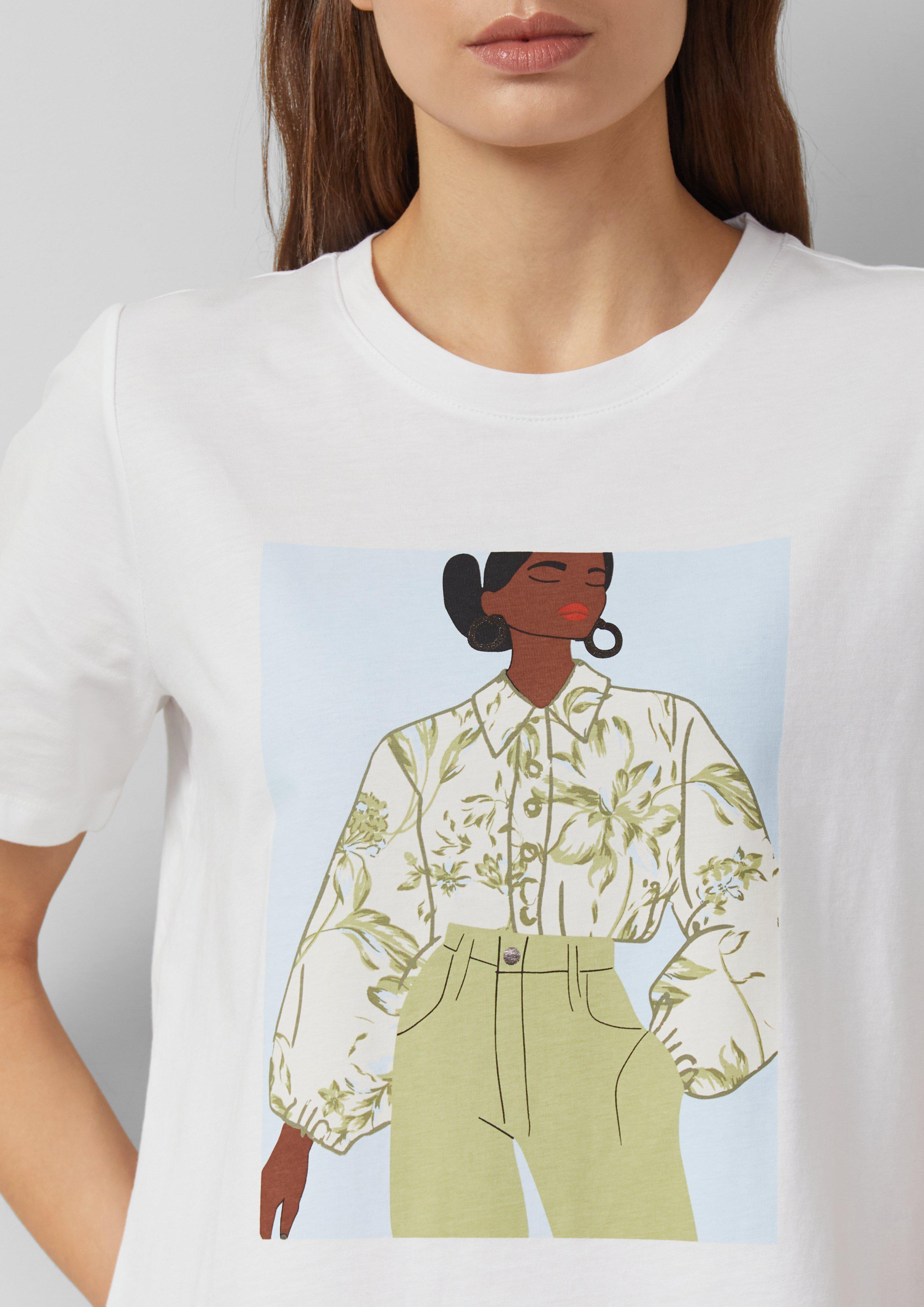 Baumwoll-T-Shirt mit Frontprint