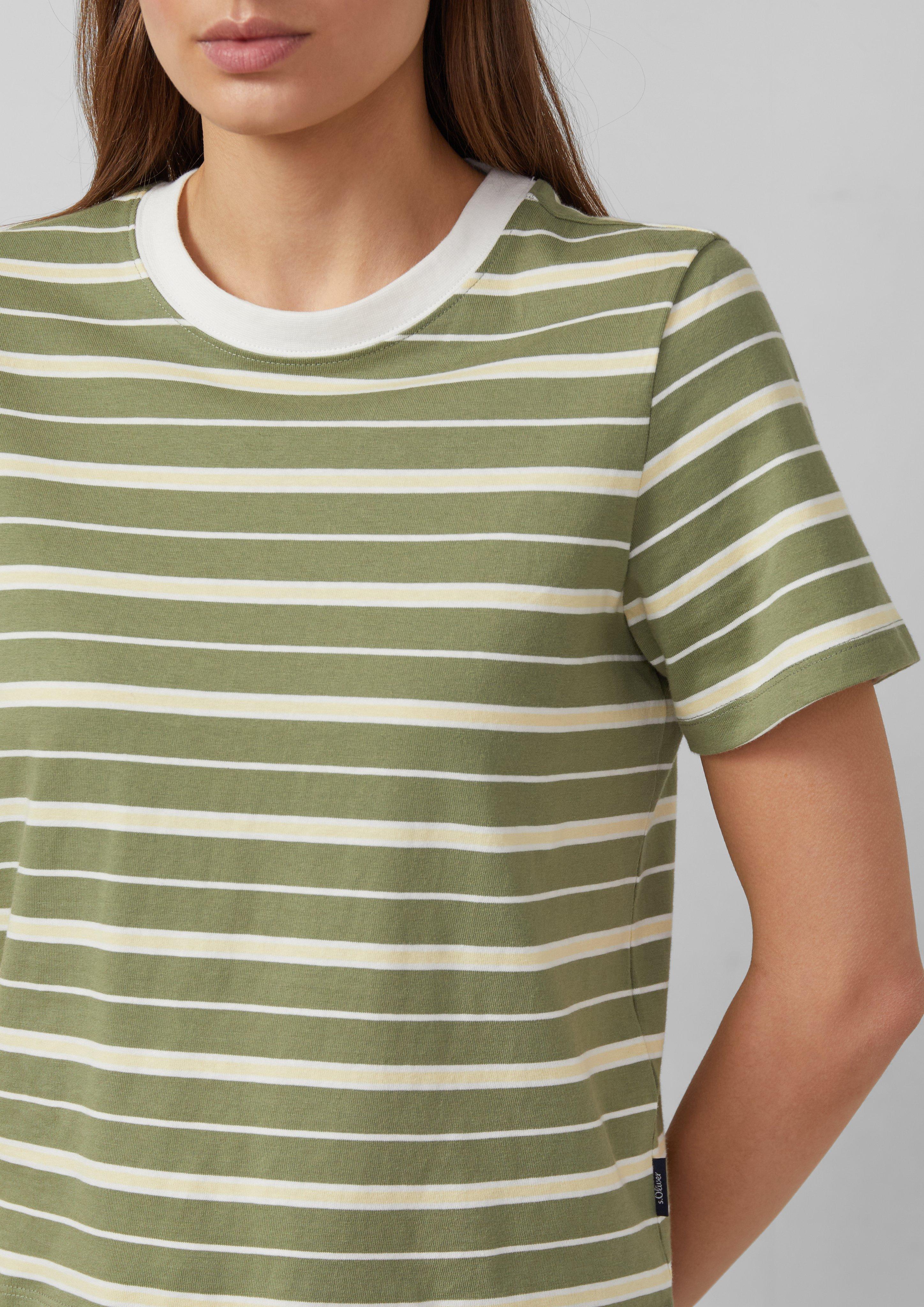 Thumbnail - Verkürztes Jersey-T-Shirt mit Streifen