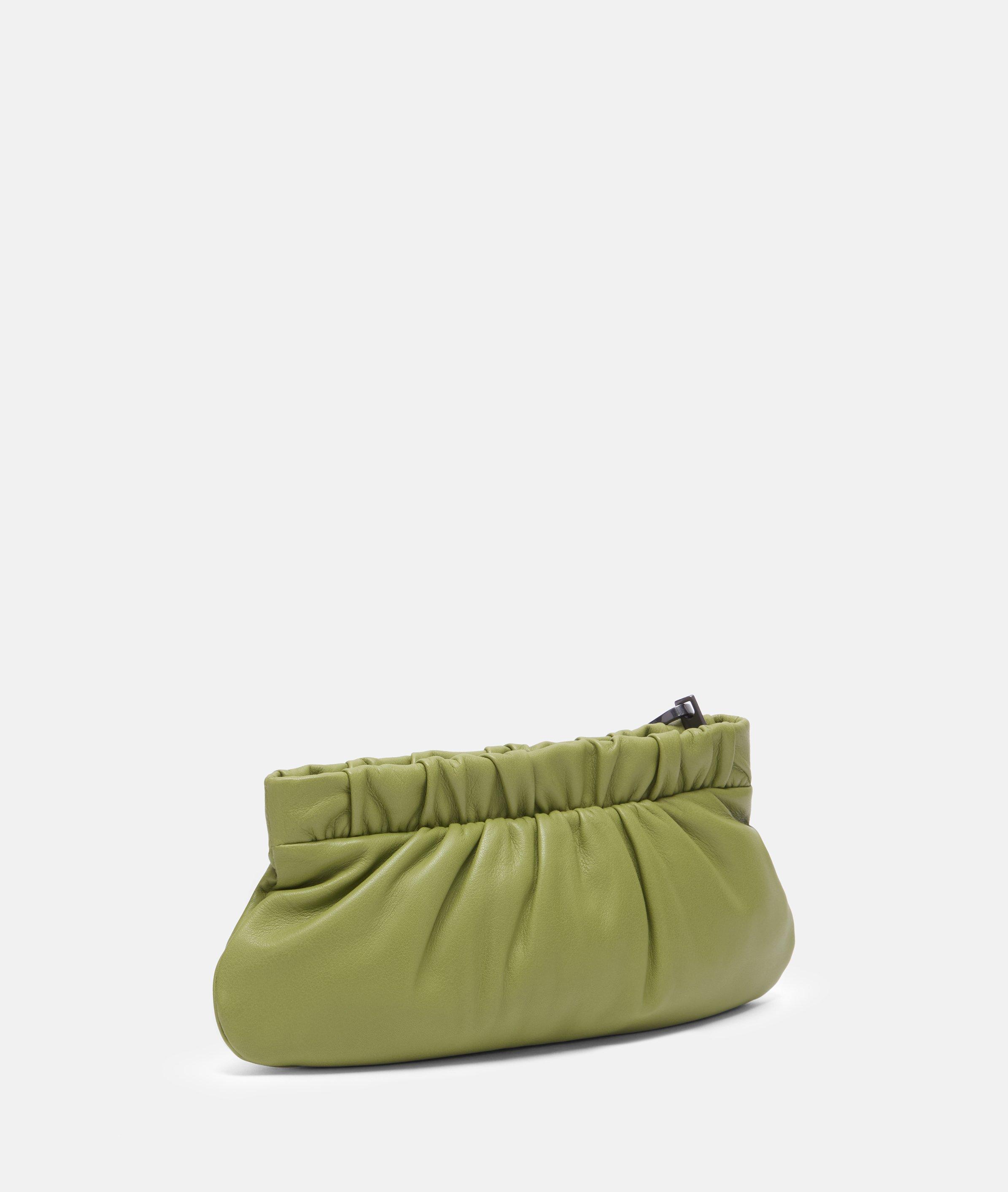 Clutch S in grün, beige, schwarz & blau