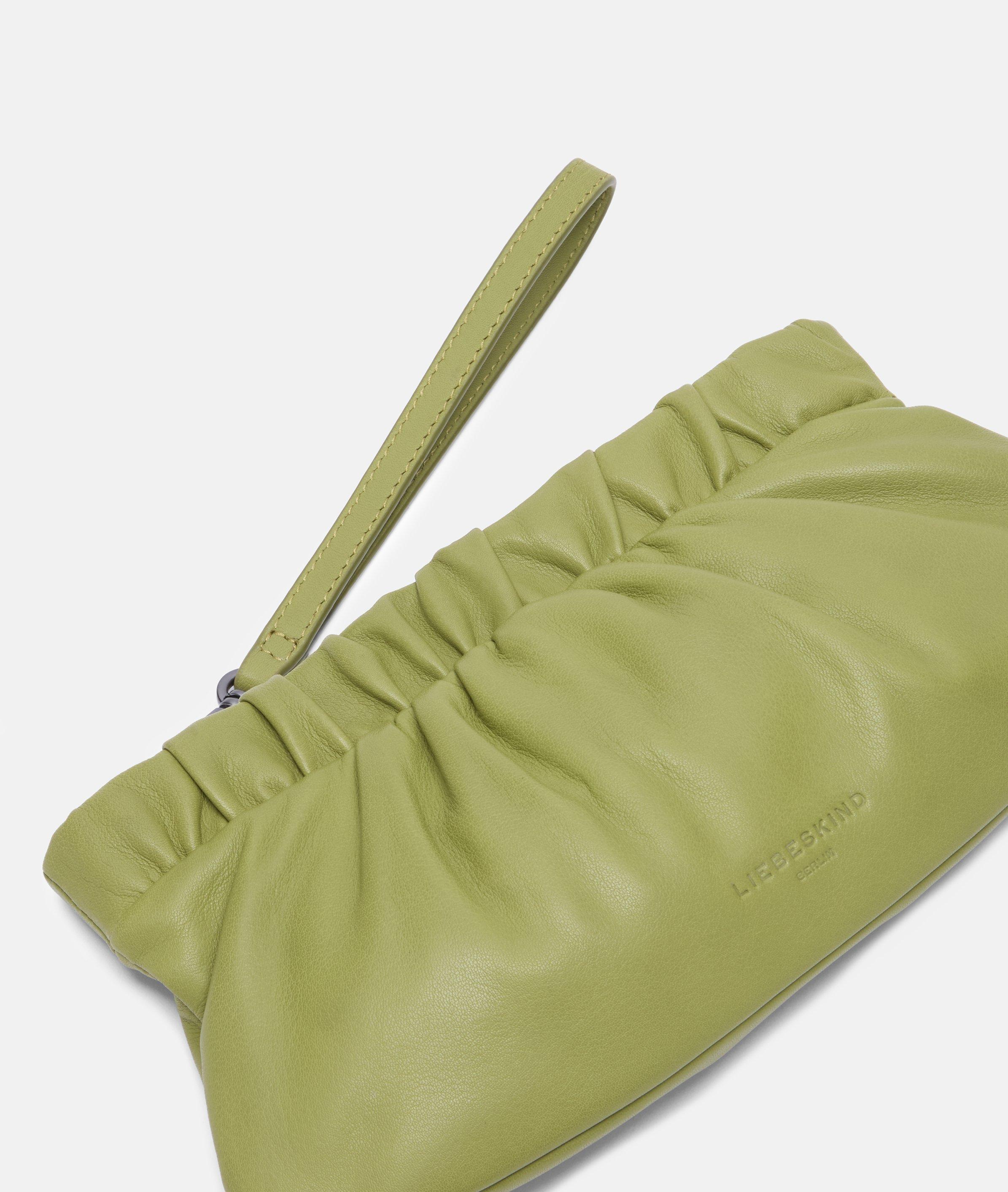 Clutch S in grün, beige, schwarz & blau