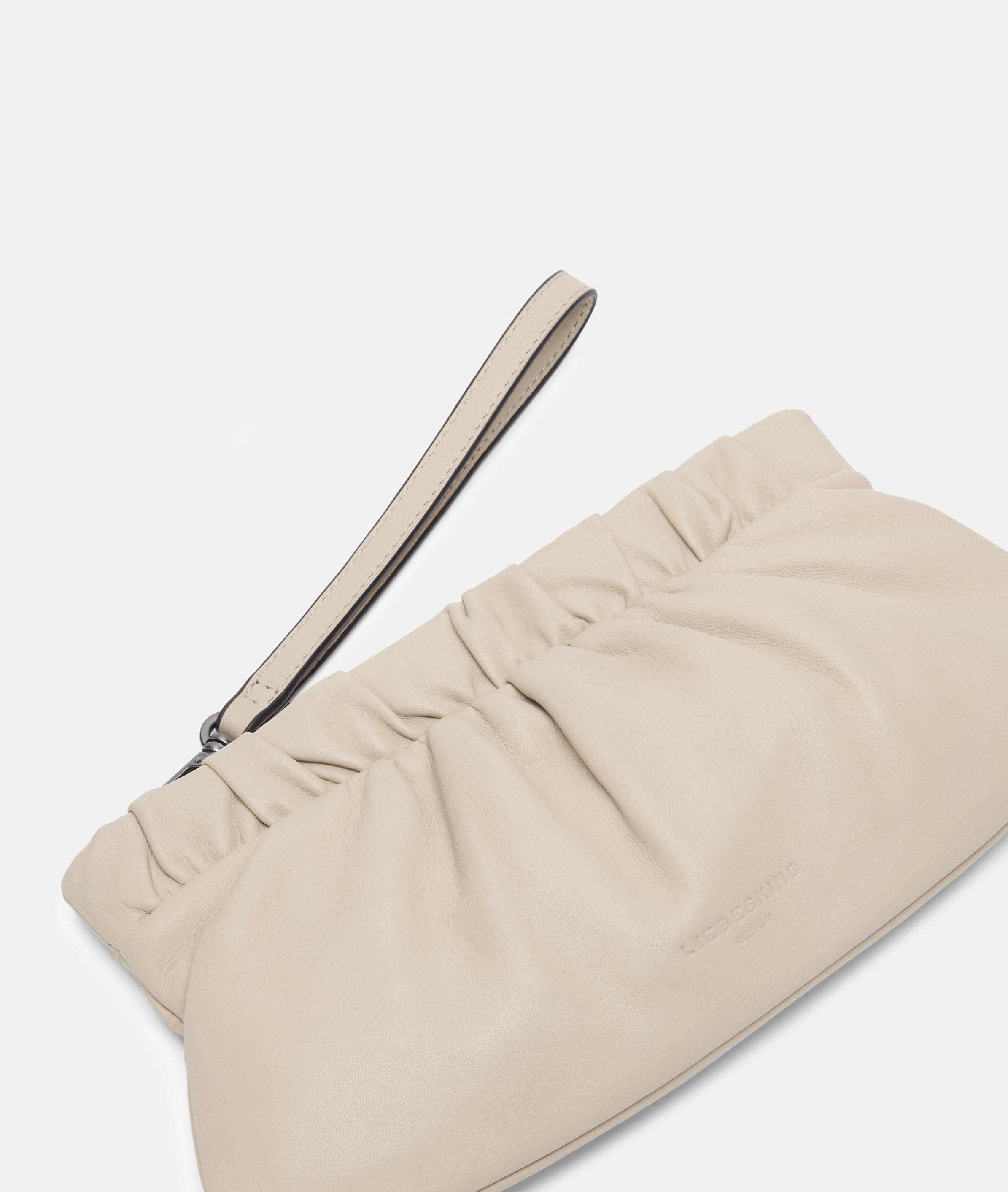 Clutch S in beige, schwarz, grün & blau