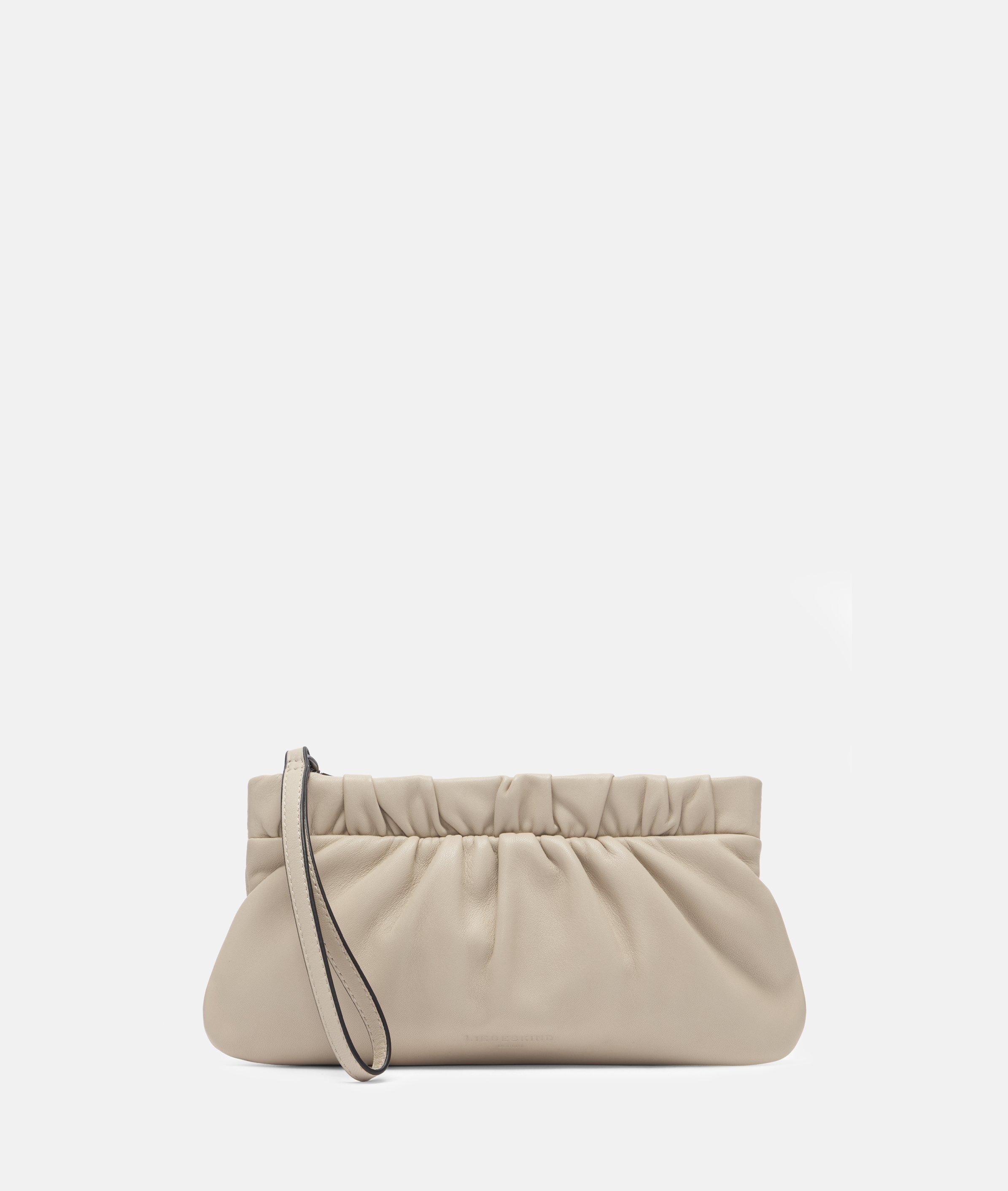 Clutch S in beige, schwarz, grün & blau