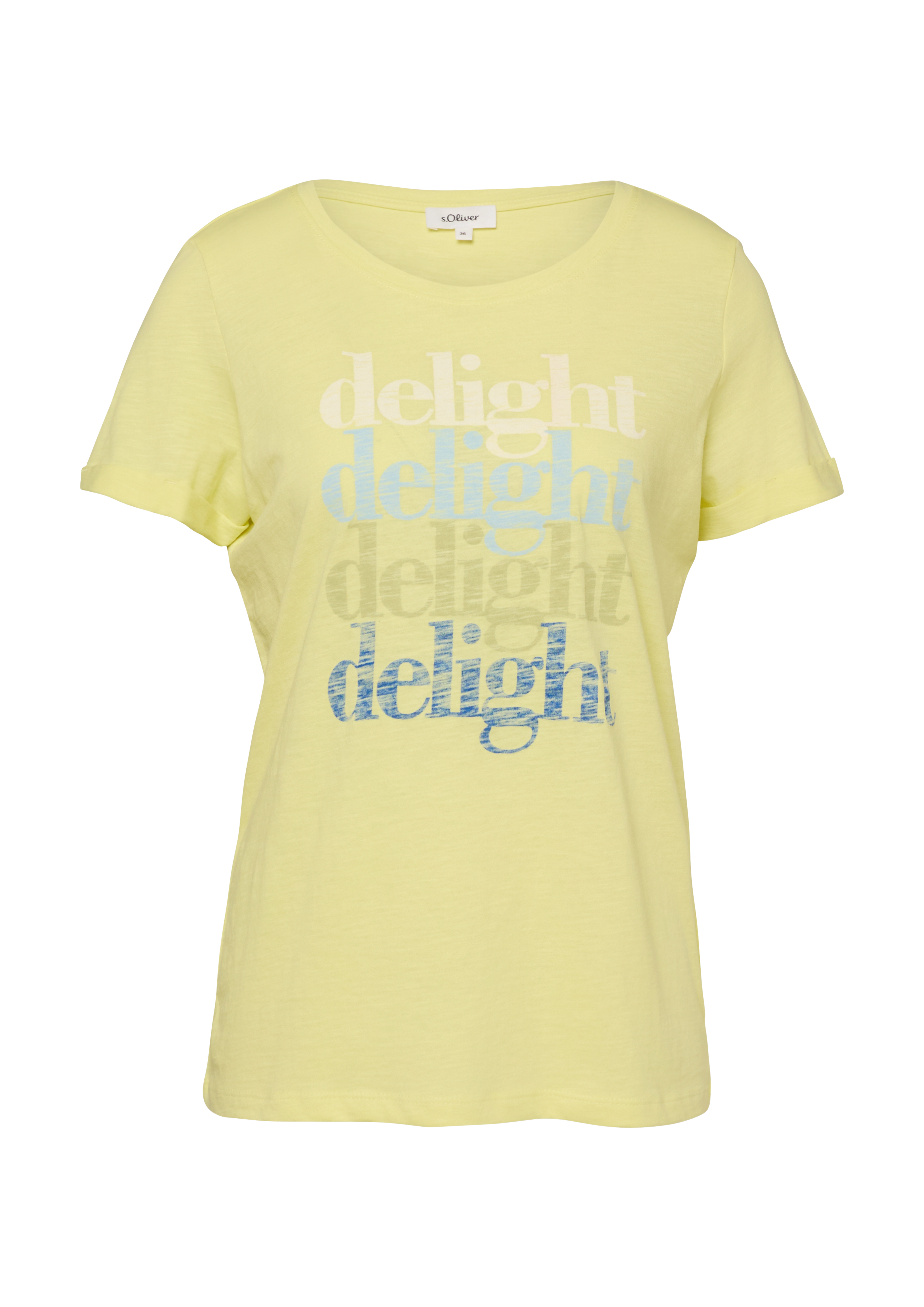s.Oliver T-Shirt mit Flammgarnstruktur und Print 2177070.71D0.48