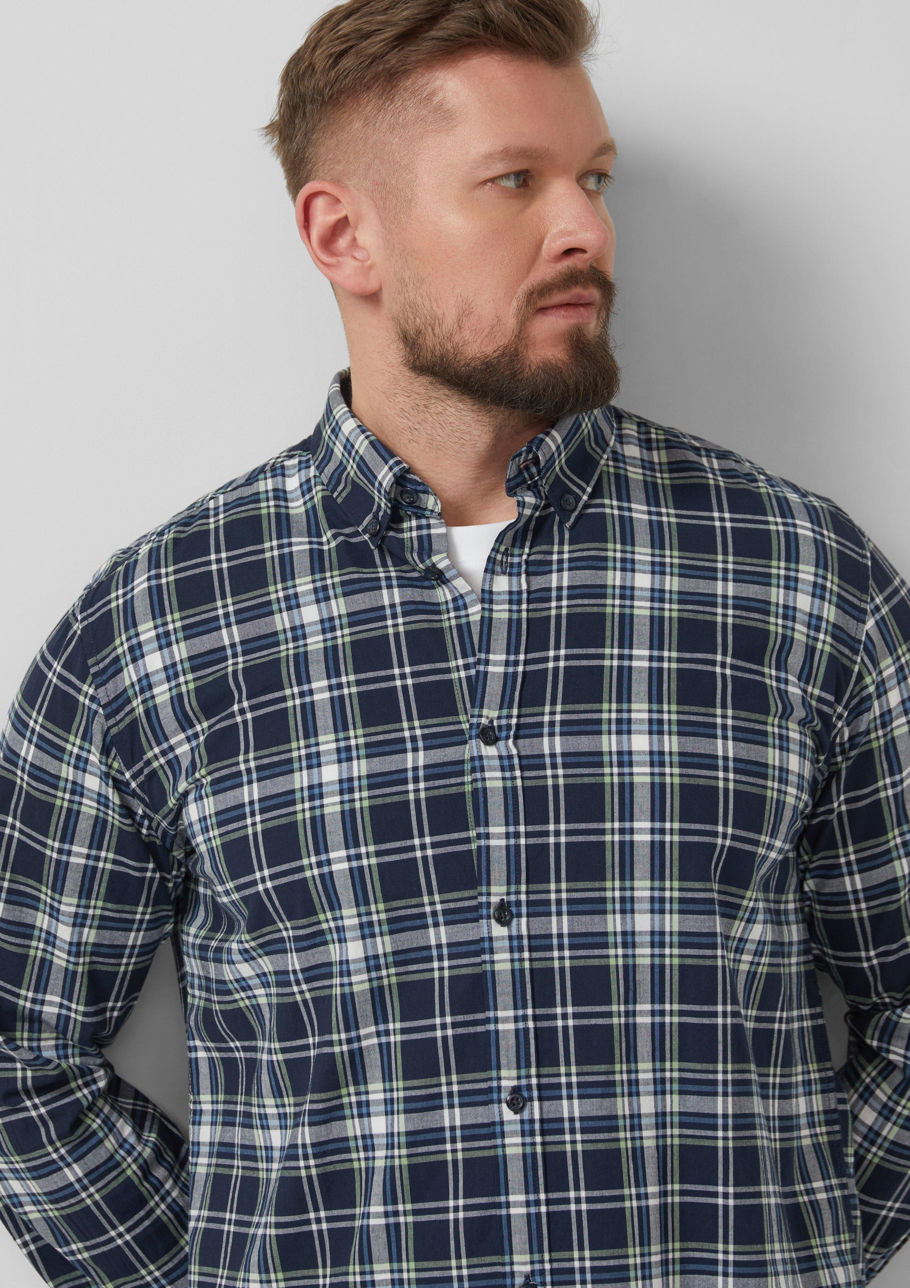 Regular Fit: Kariertes Baumwollhemd mit Button-Down-Kragen