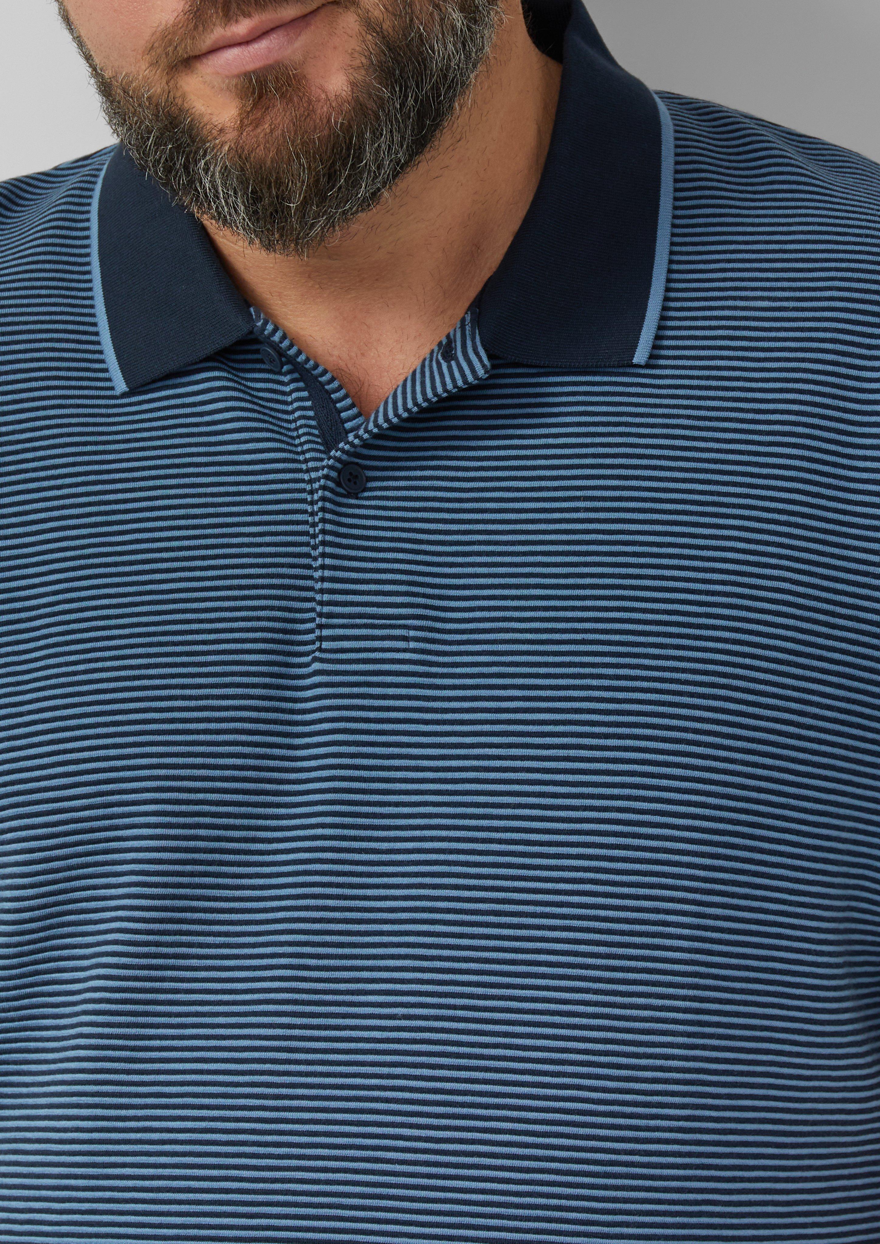 Strukturiertes Poloshirt aus Baumwolle in Two-Tone-Optik
