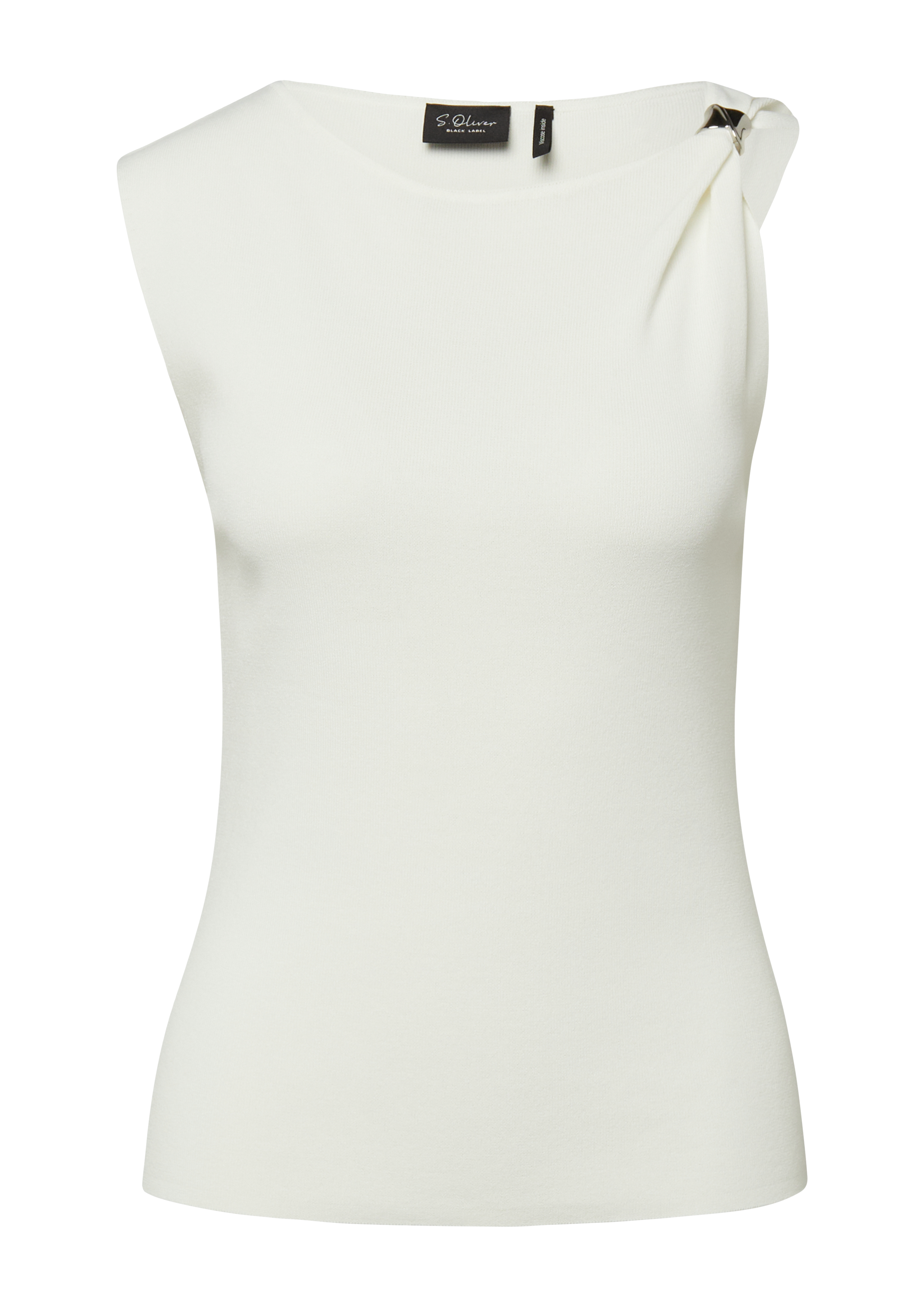 Feinstrick-Top mit Zierring am Träger