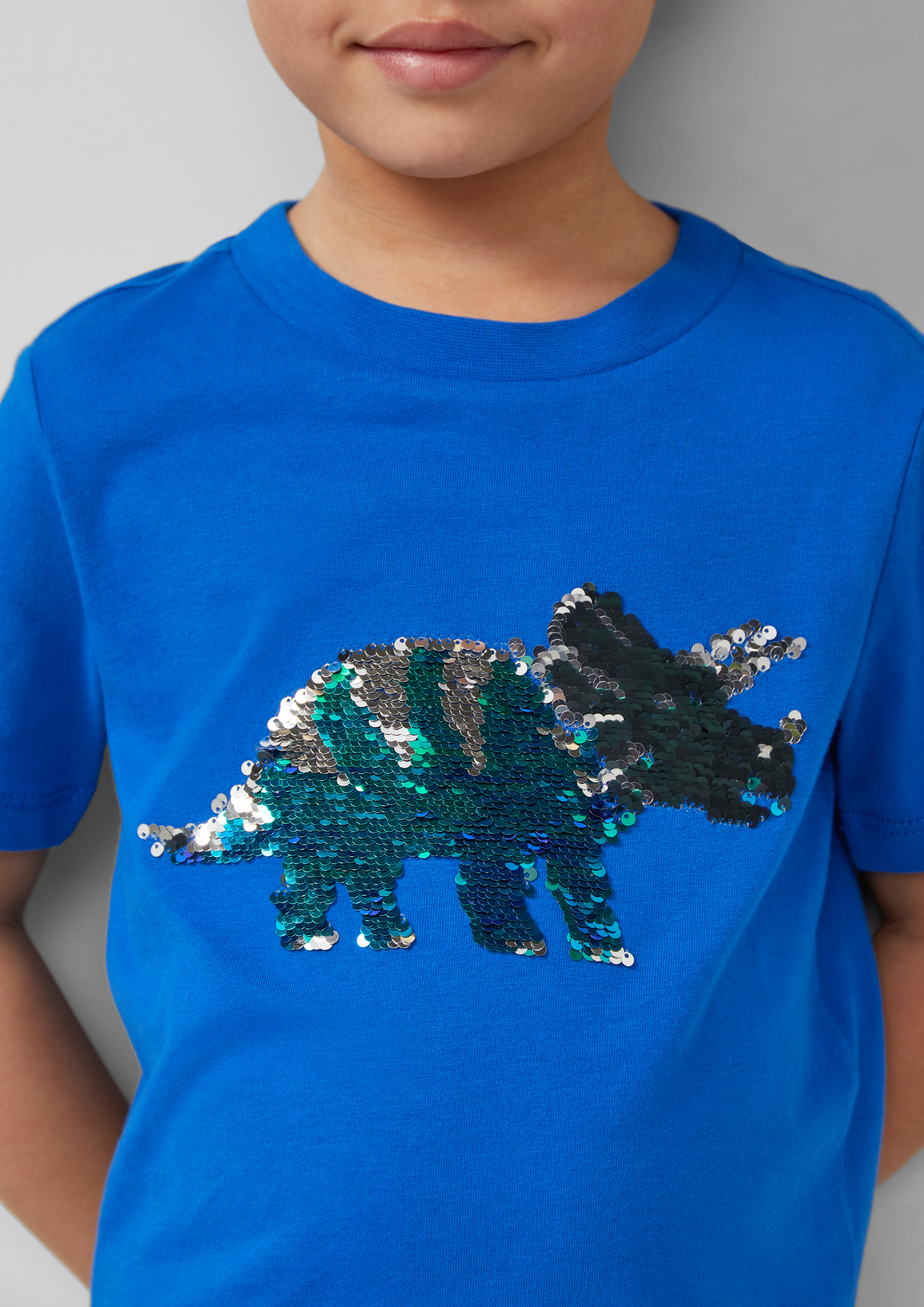 T-Shirt mit Wendepailletten-Dino