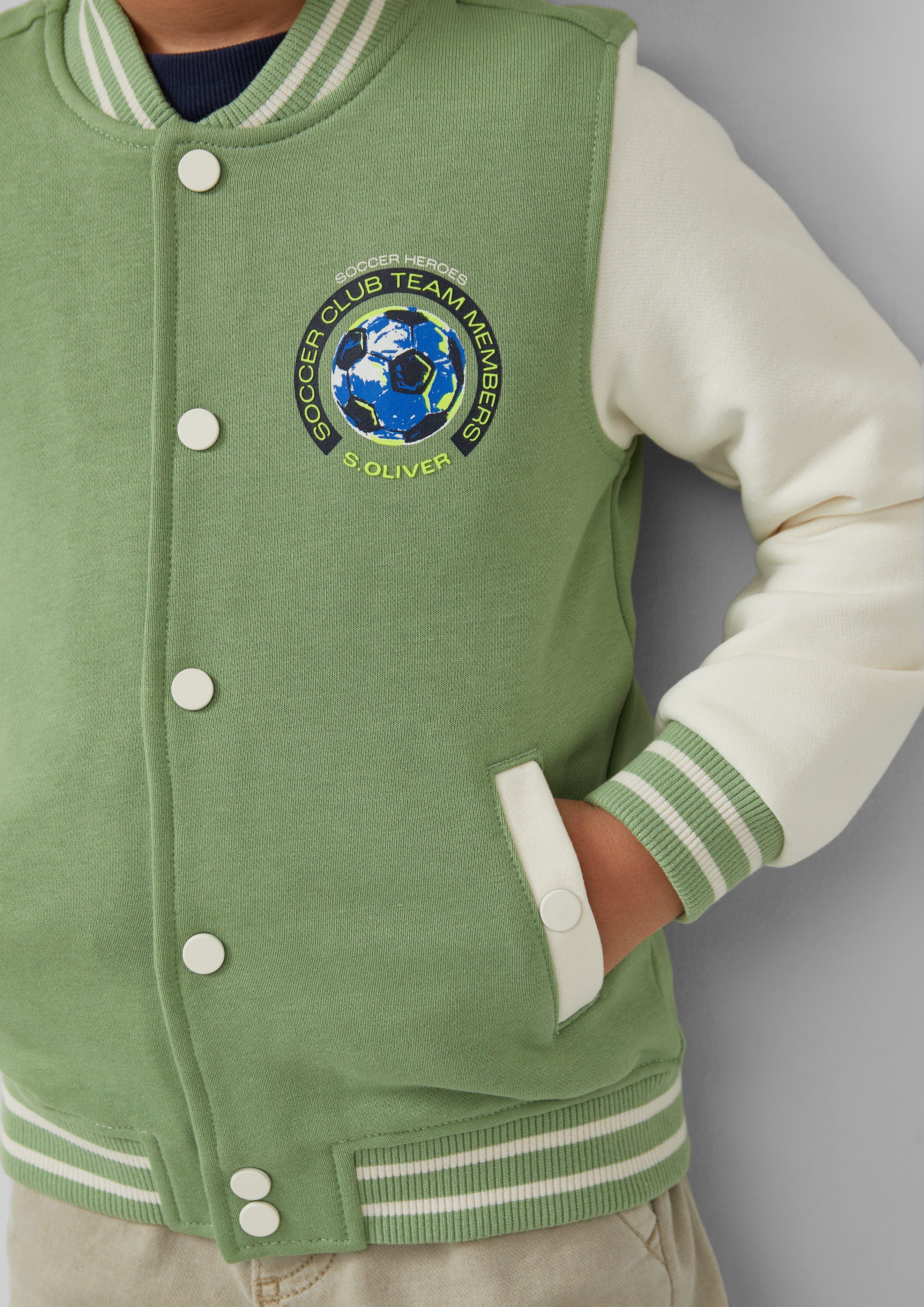 Felpa-Collegejacke mit Kontrastdetails