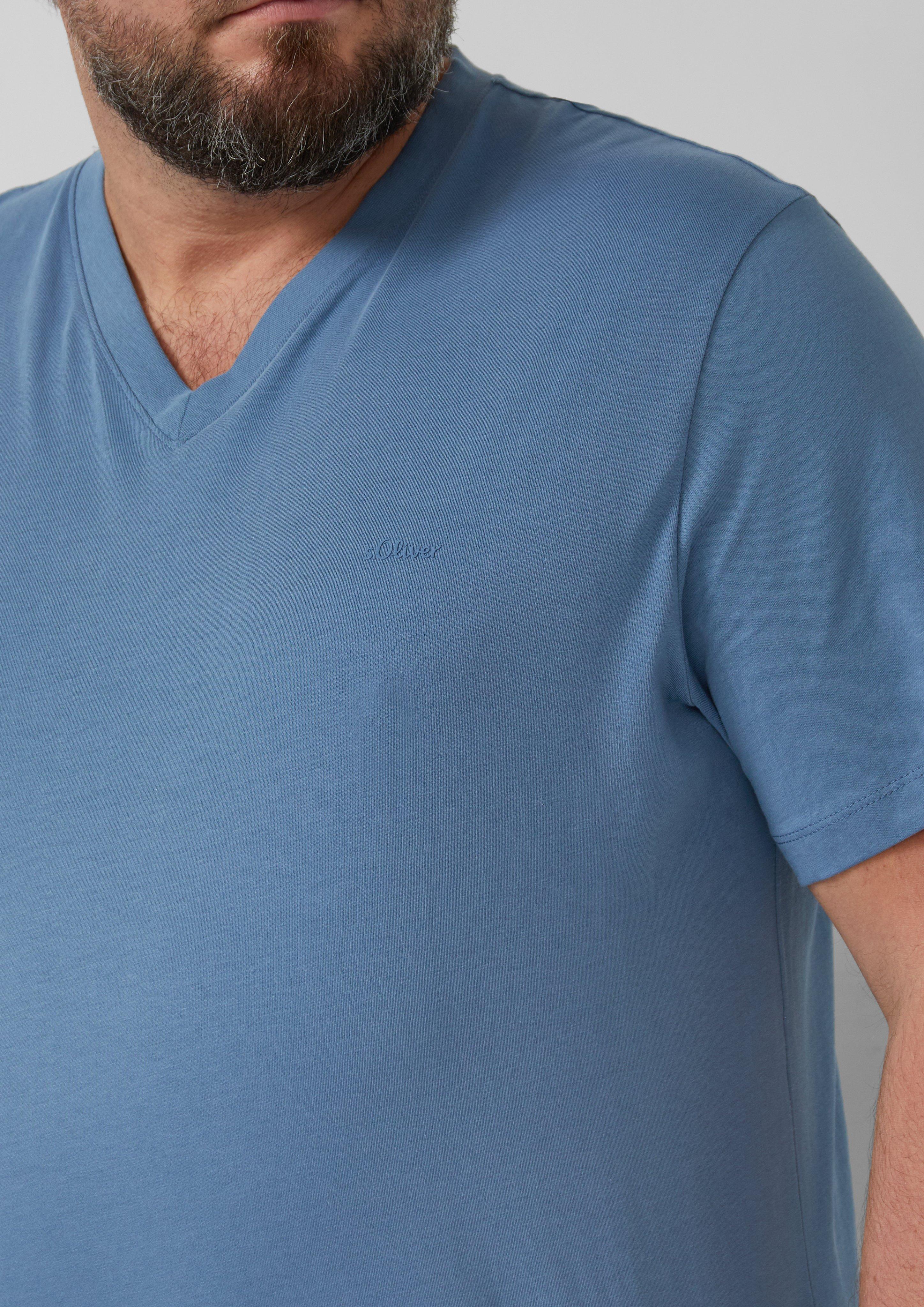 V-Ausschnitt T-Shirt aus Baumwolle