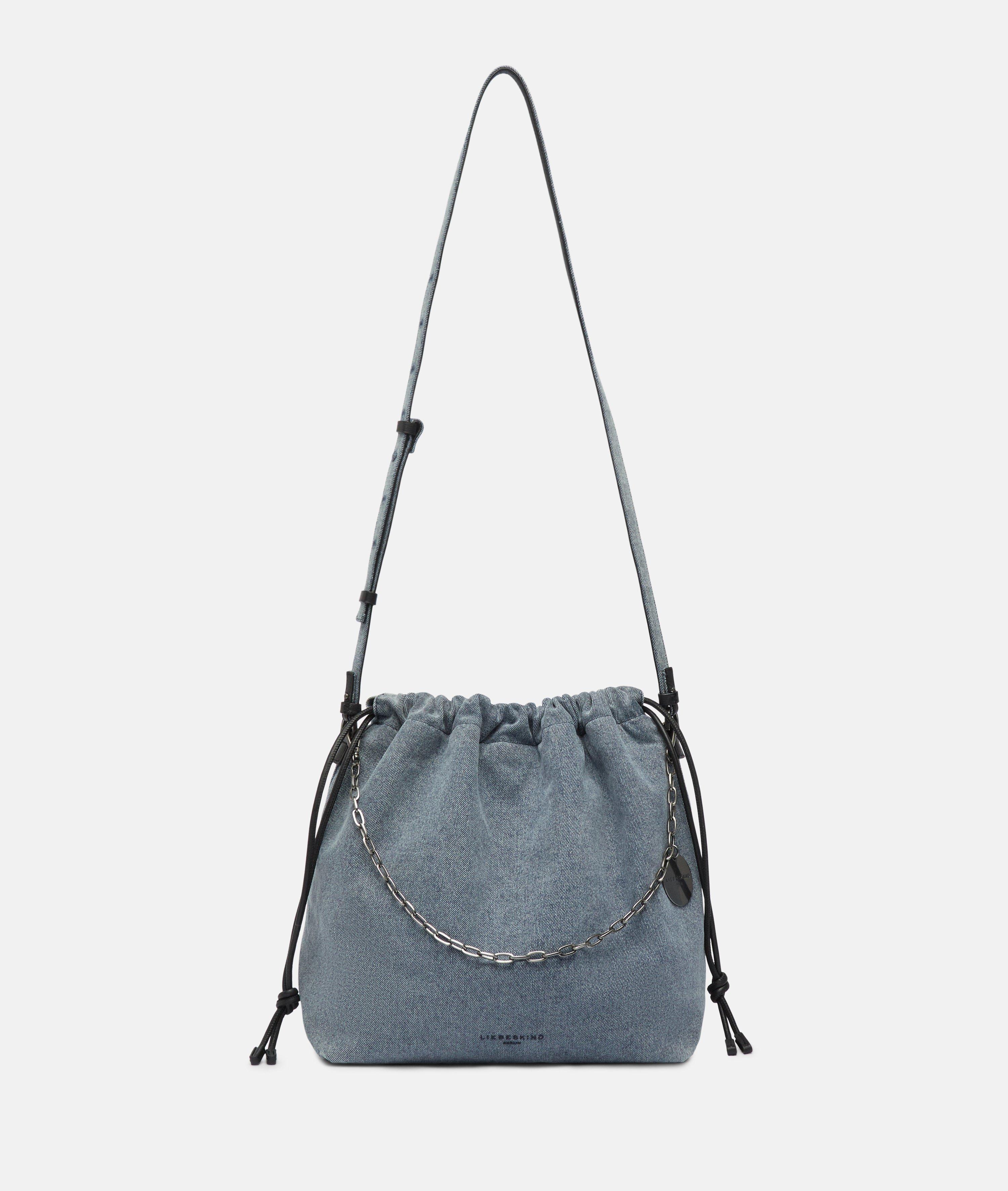 Denim Lya II Hobo M en bleu & beige