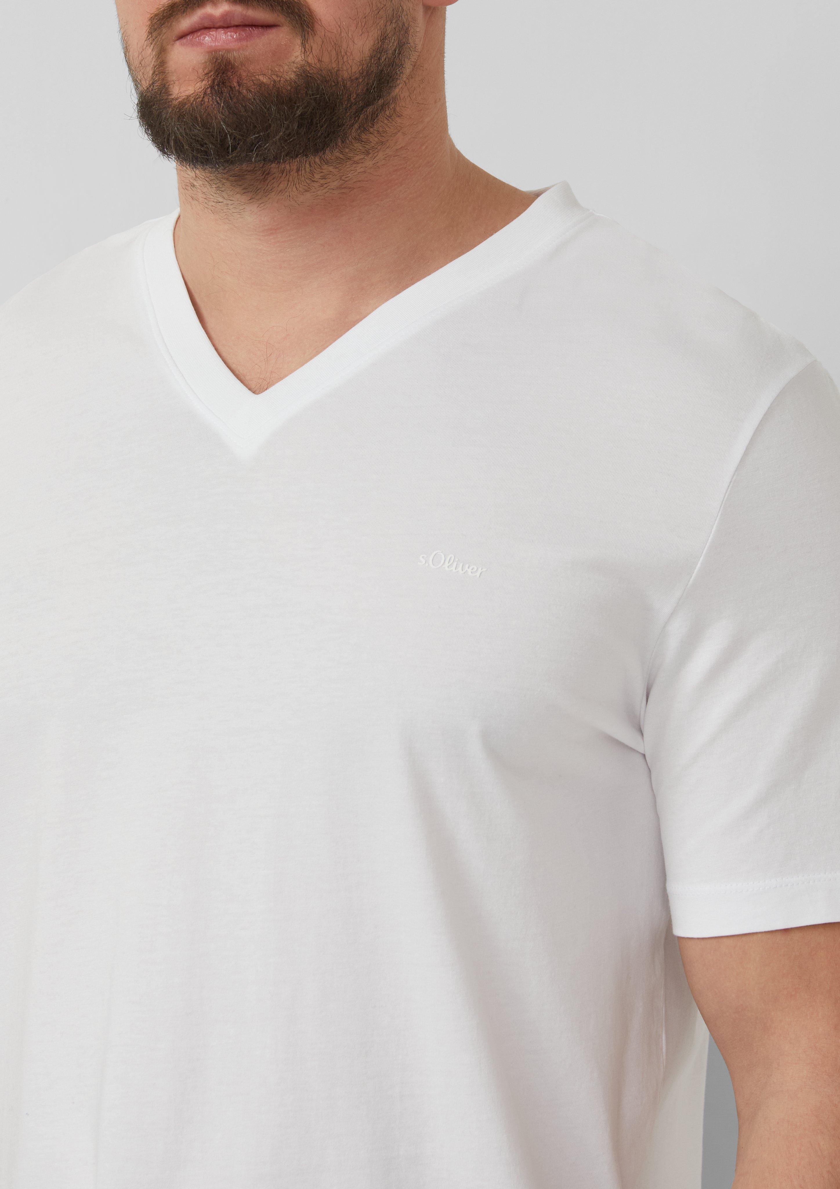 V-Ausschnitt T-Shirt aus Baumwolle