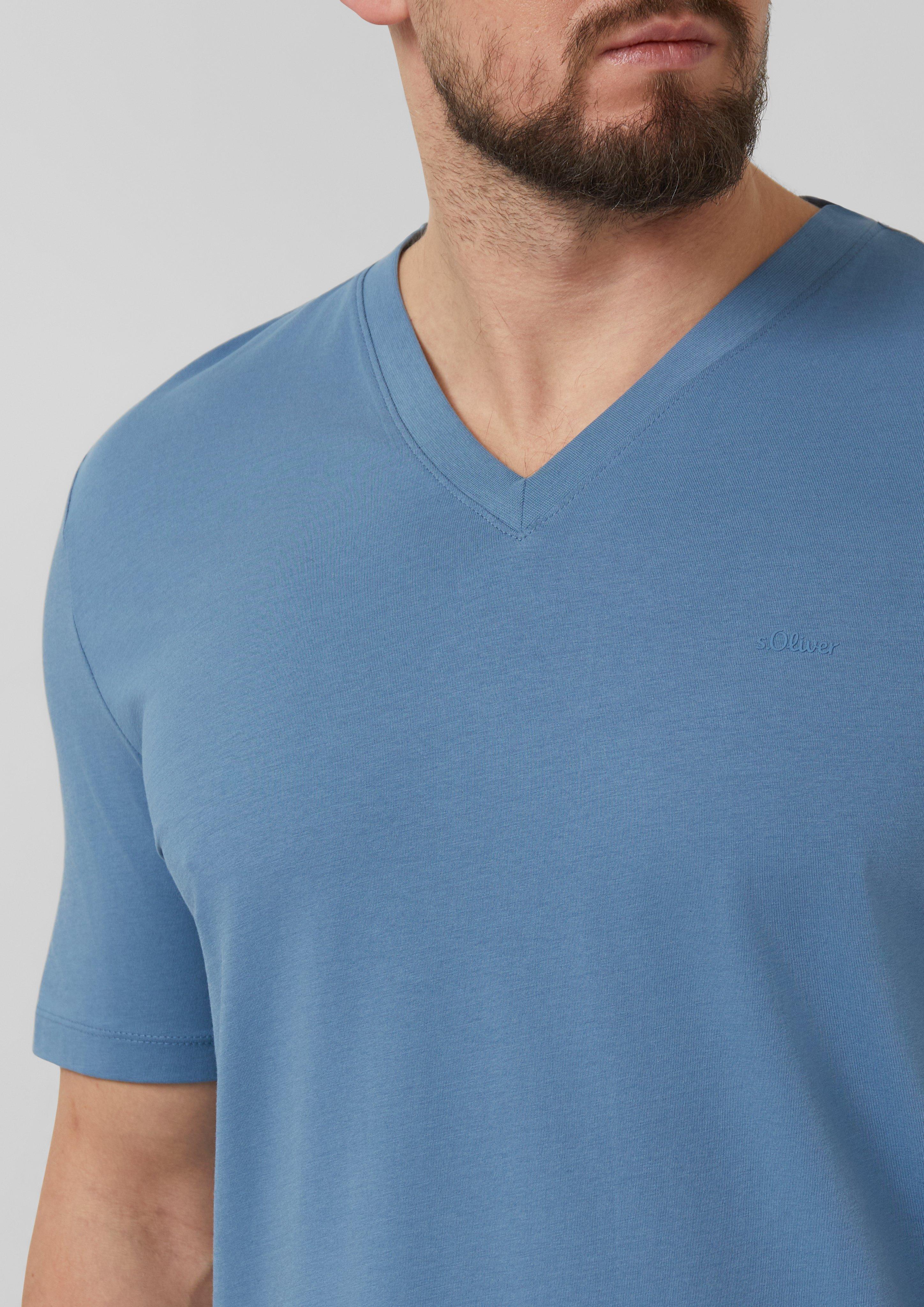 V-Ausschnitt T-Shirt aus Baumwolle