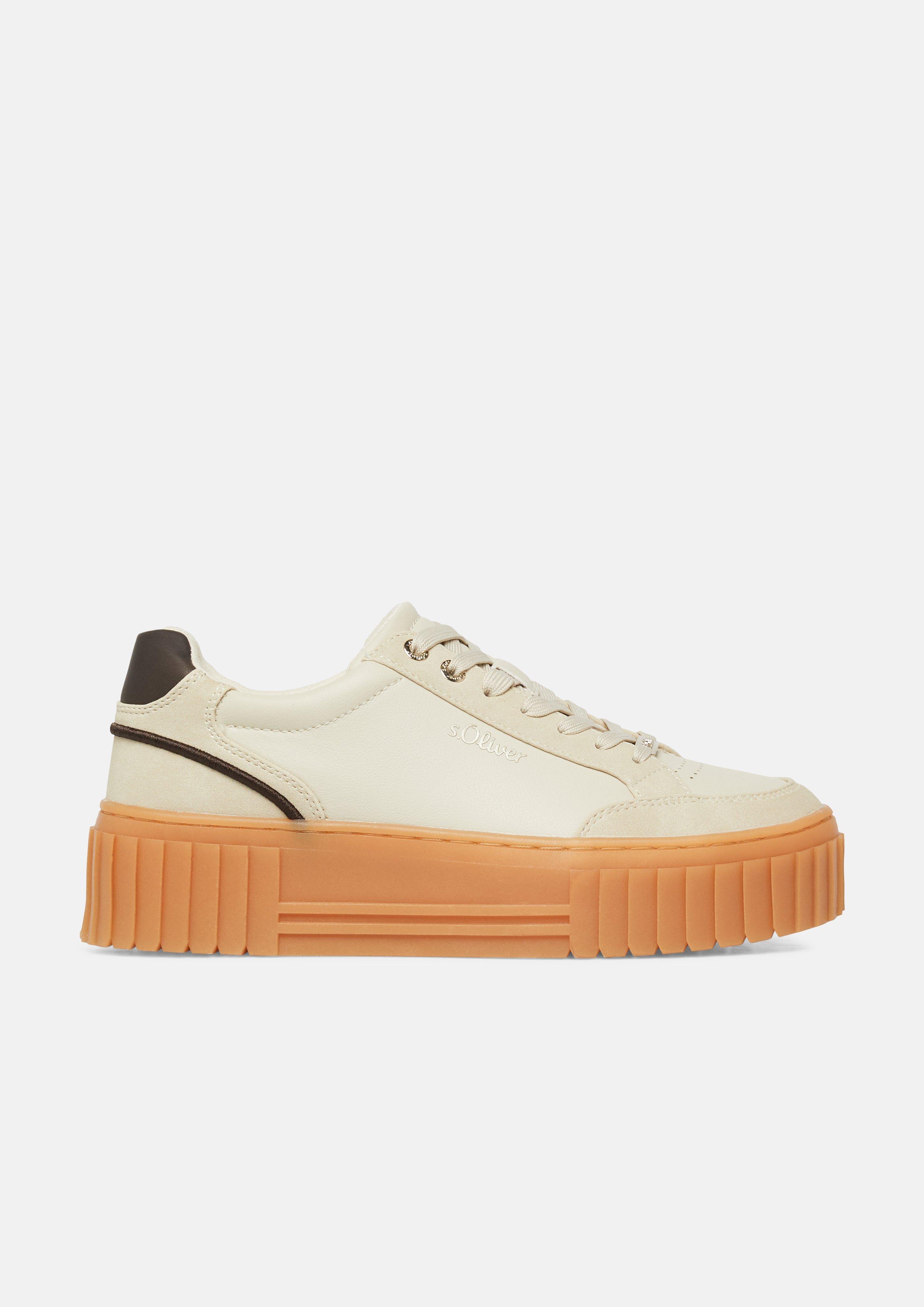 Women Sneaker with platform sole and leo detail in  by s.Oliver