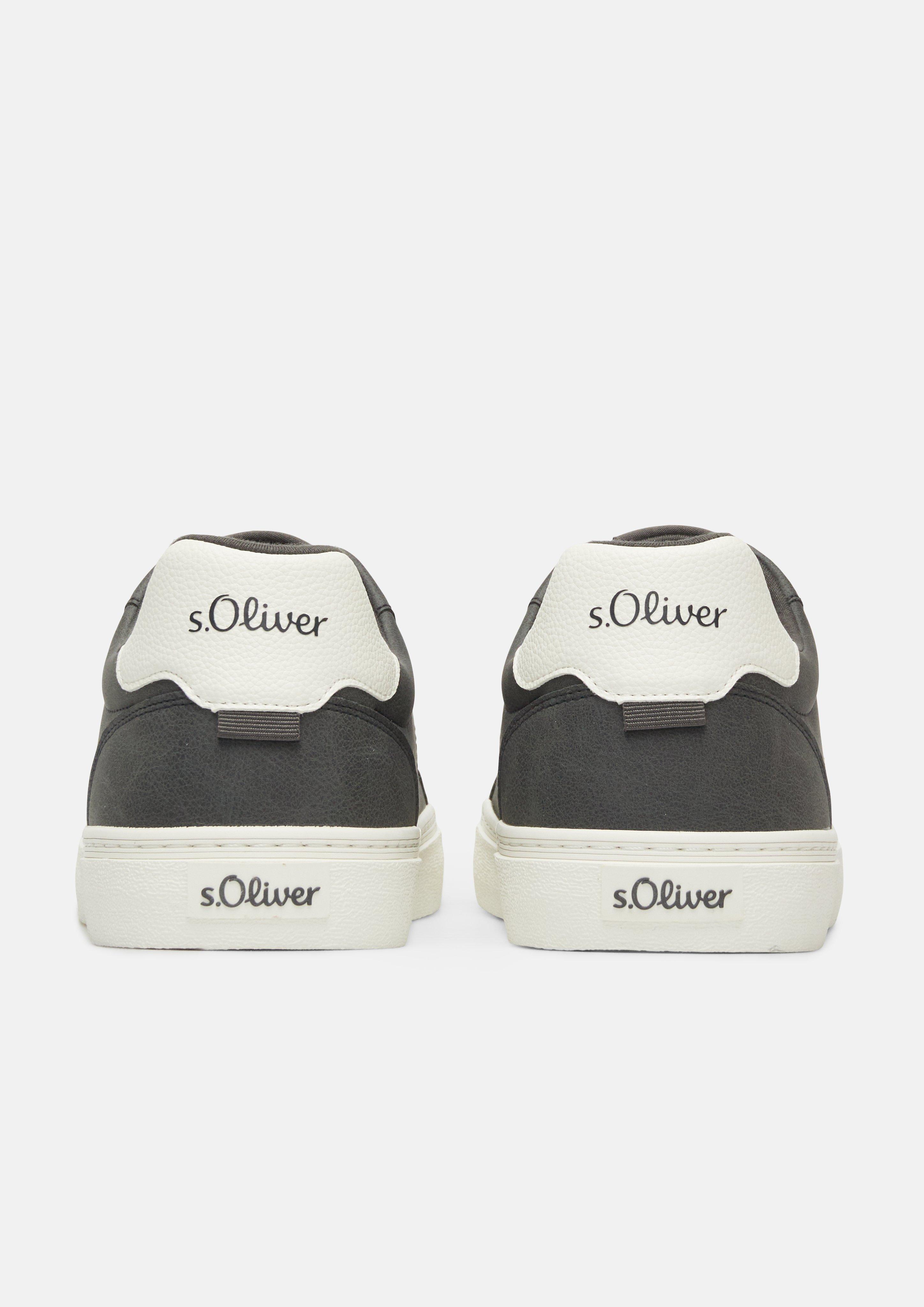 Men Leather-look sneaker in grey by s.Oliver