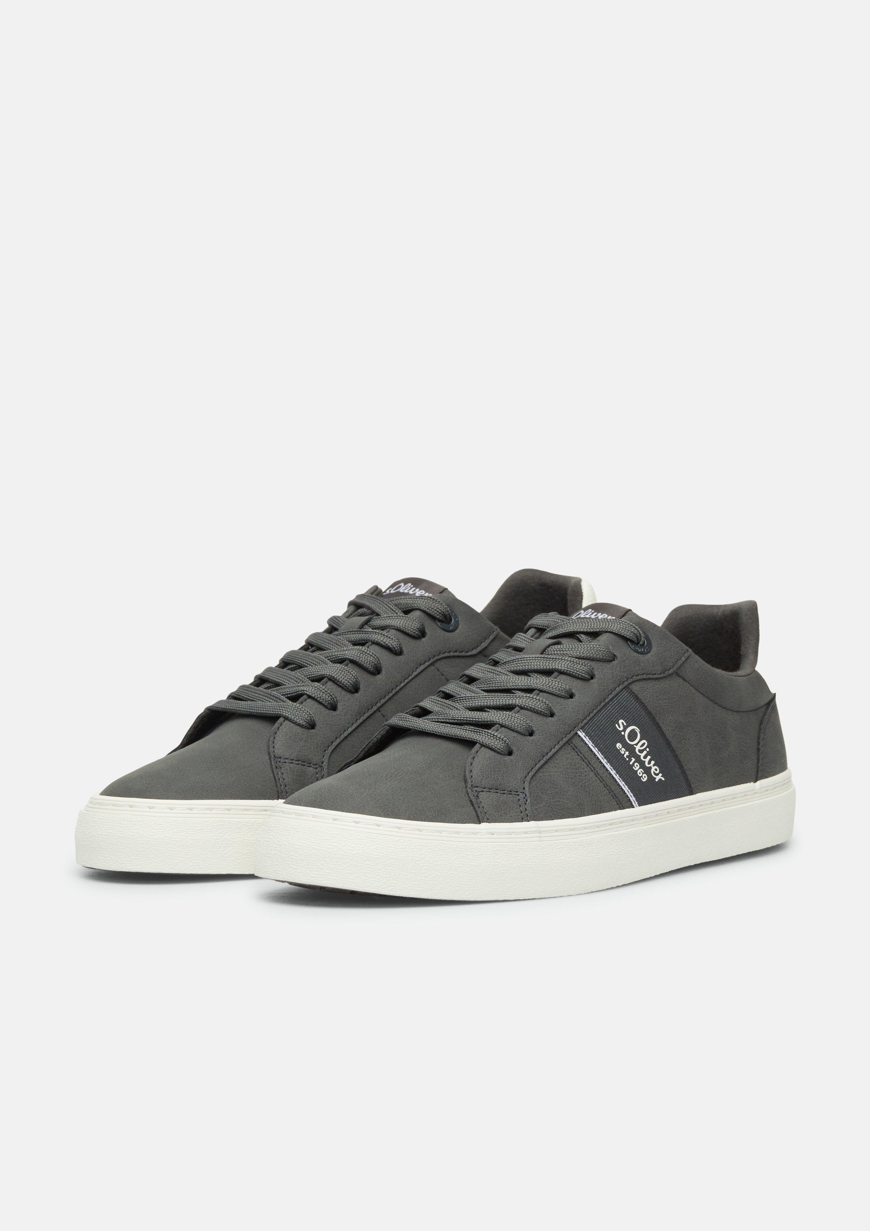 Men Leather-look sneaker in grey by s.Oliver