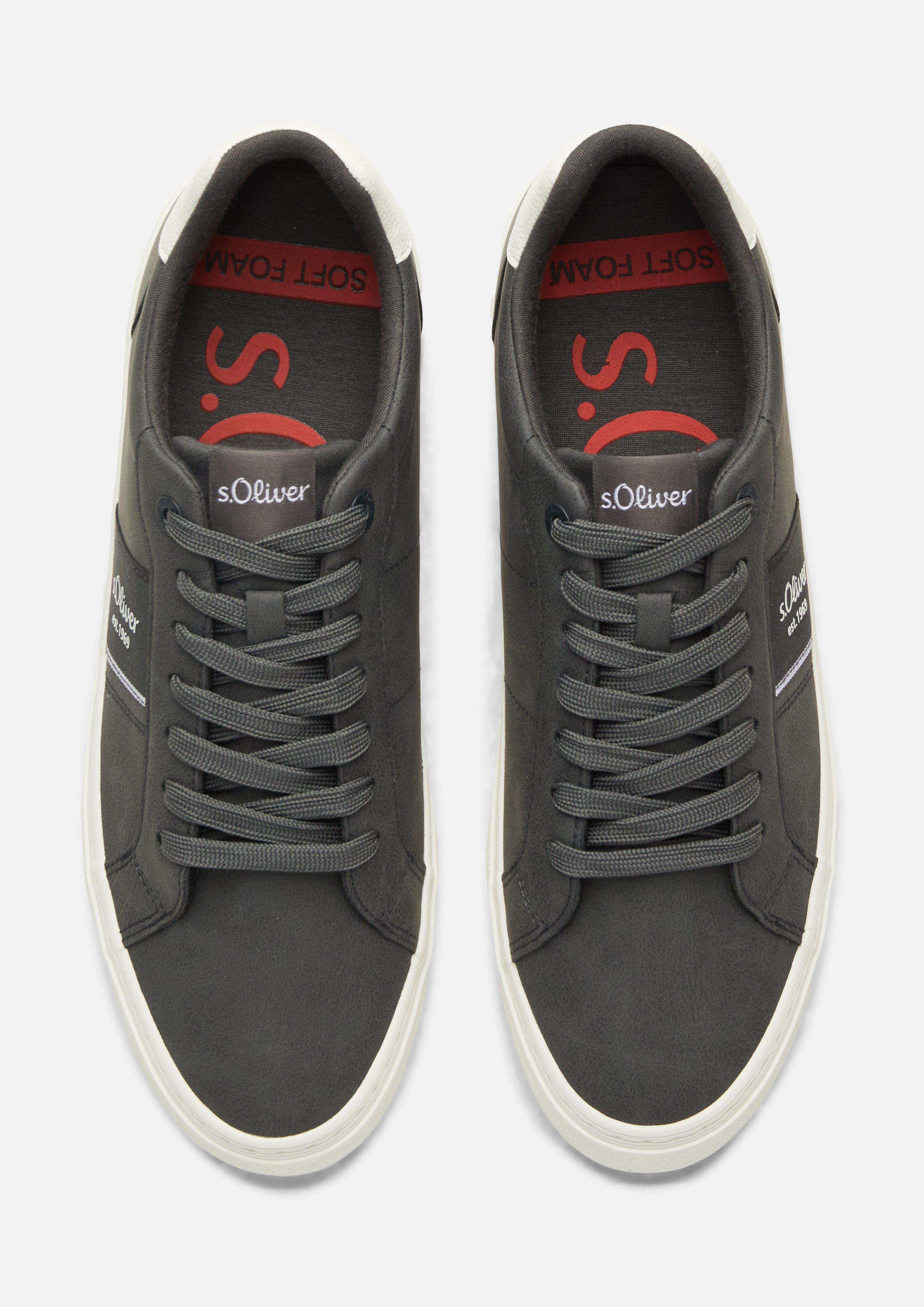 Men Leather-look sneaker in grey by s.Oliver