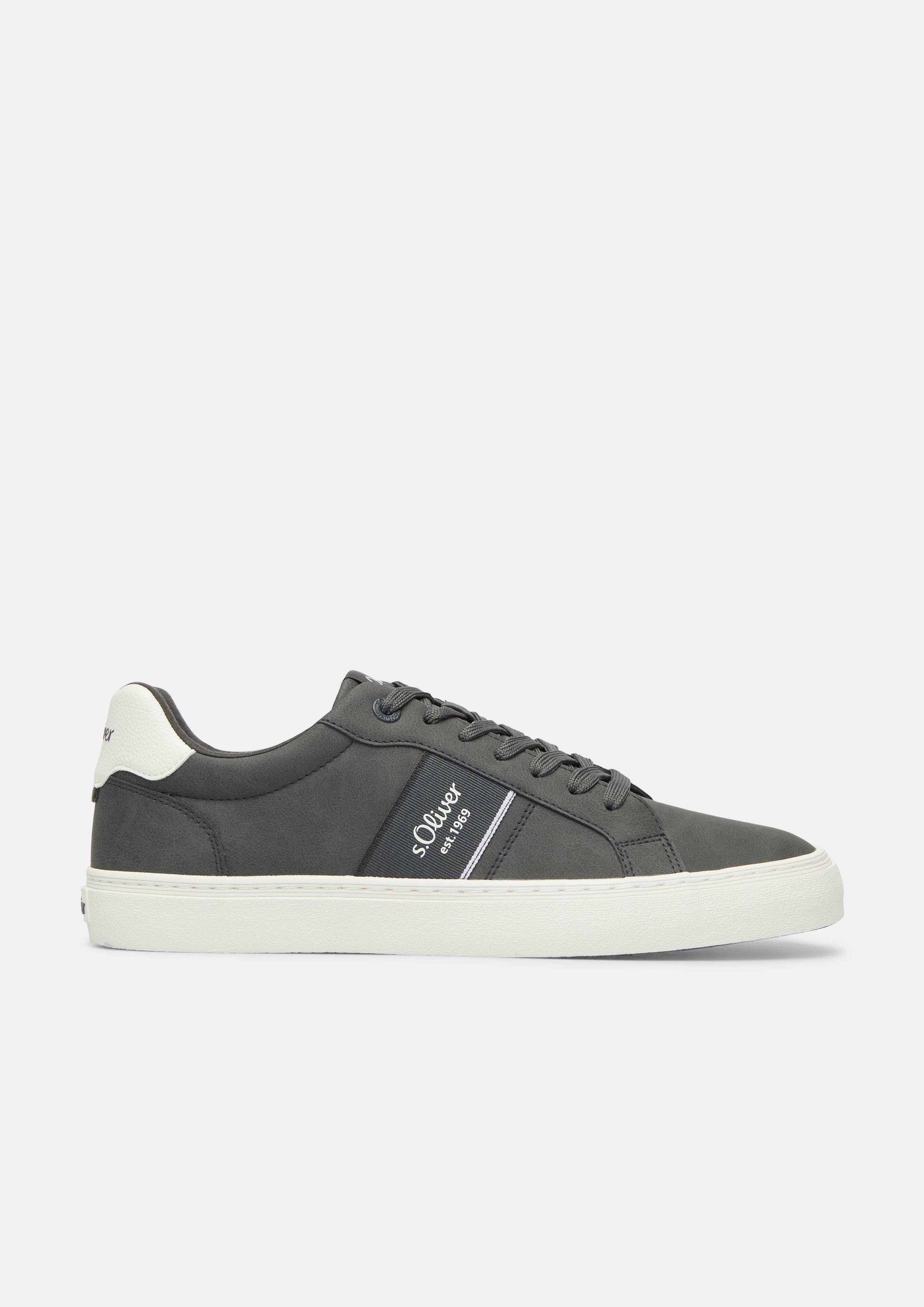 Men Leather-look sneaker in grey by s.Oliver