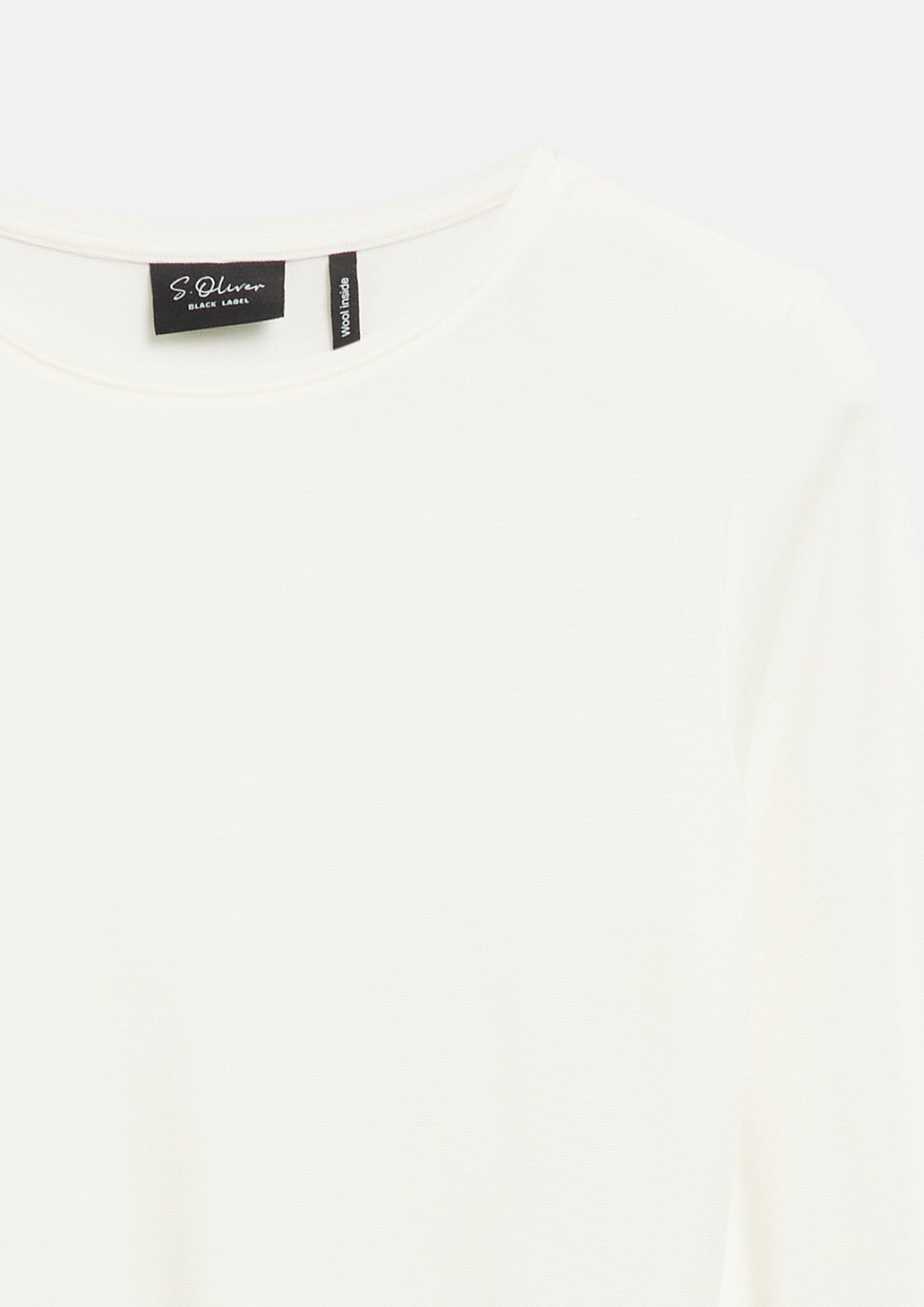 Women Semi-sheer, slim-fit long-sleeve shirt in cream by s.Oliver BLACK LABEL