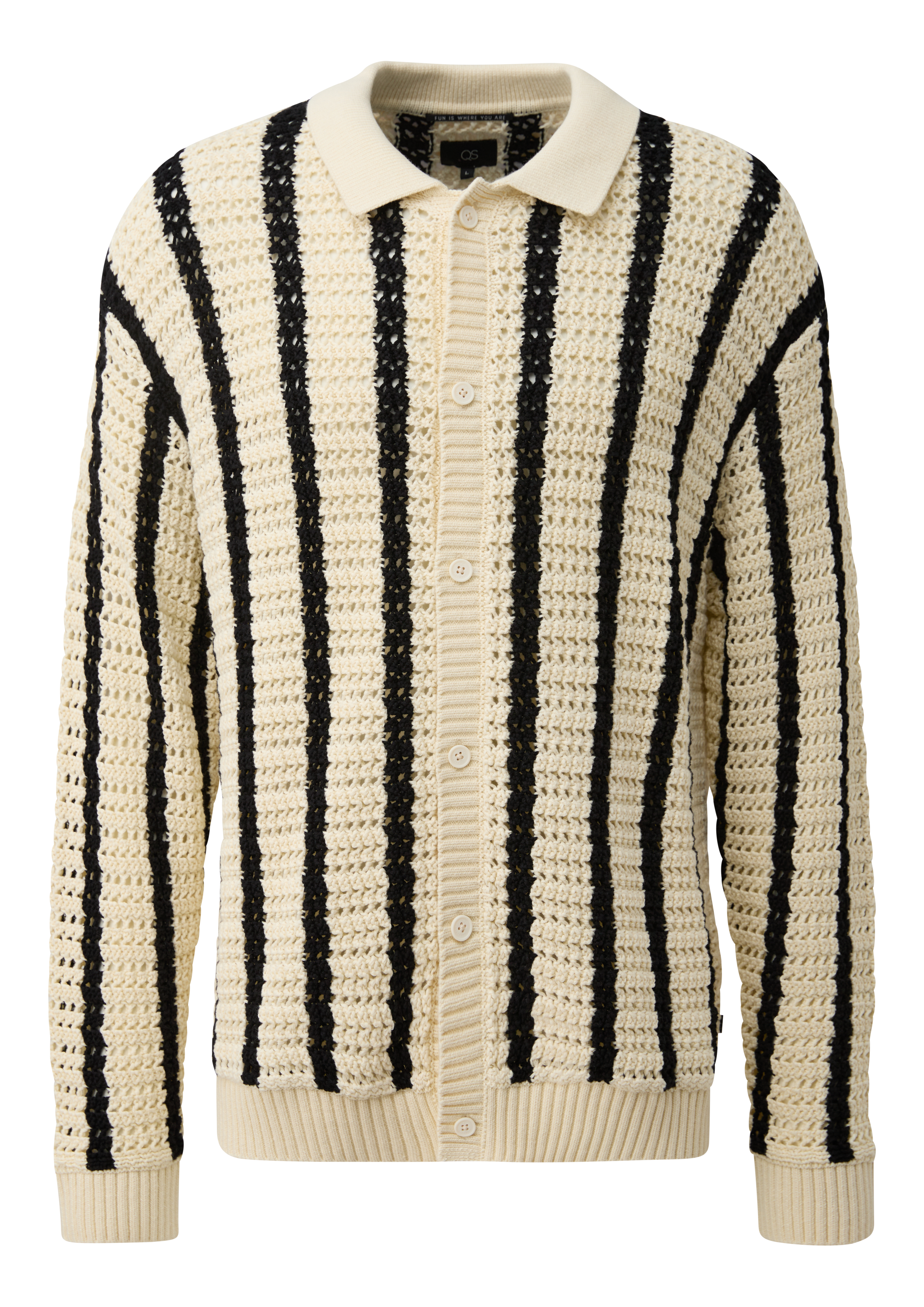 Strickjacke mit Häkelstruktur
