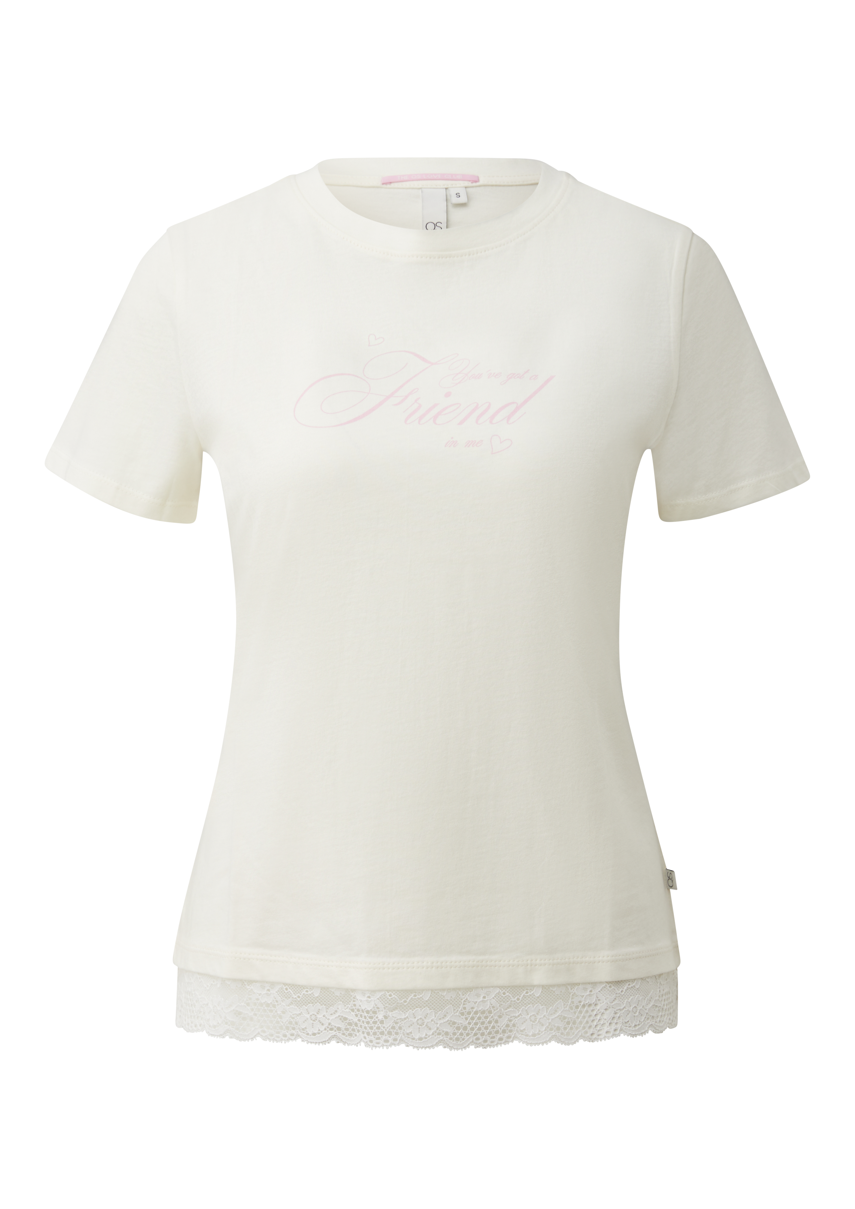 T-shirt met kanten zoom