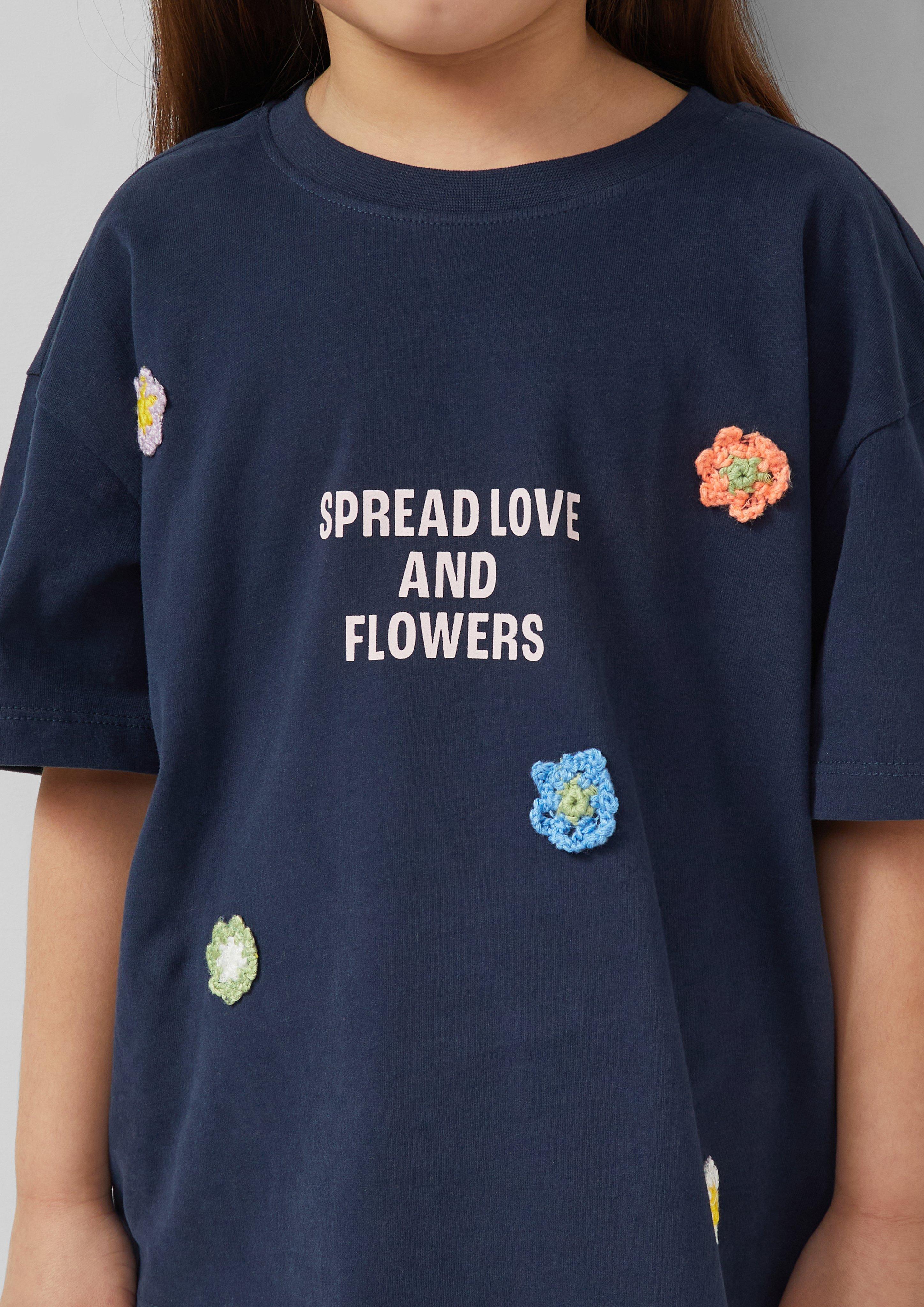 Thumbnail - Oversize T-Shirt mit Frontprint und Applikationen