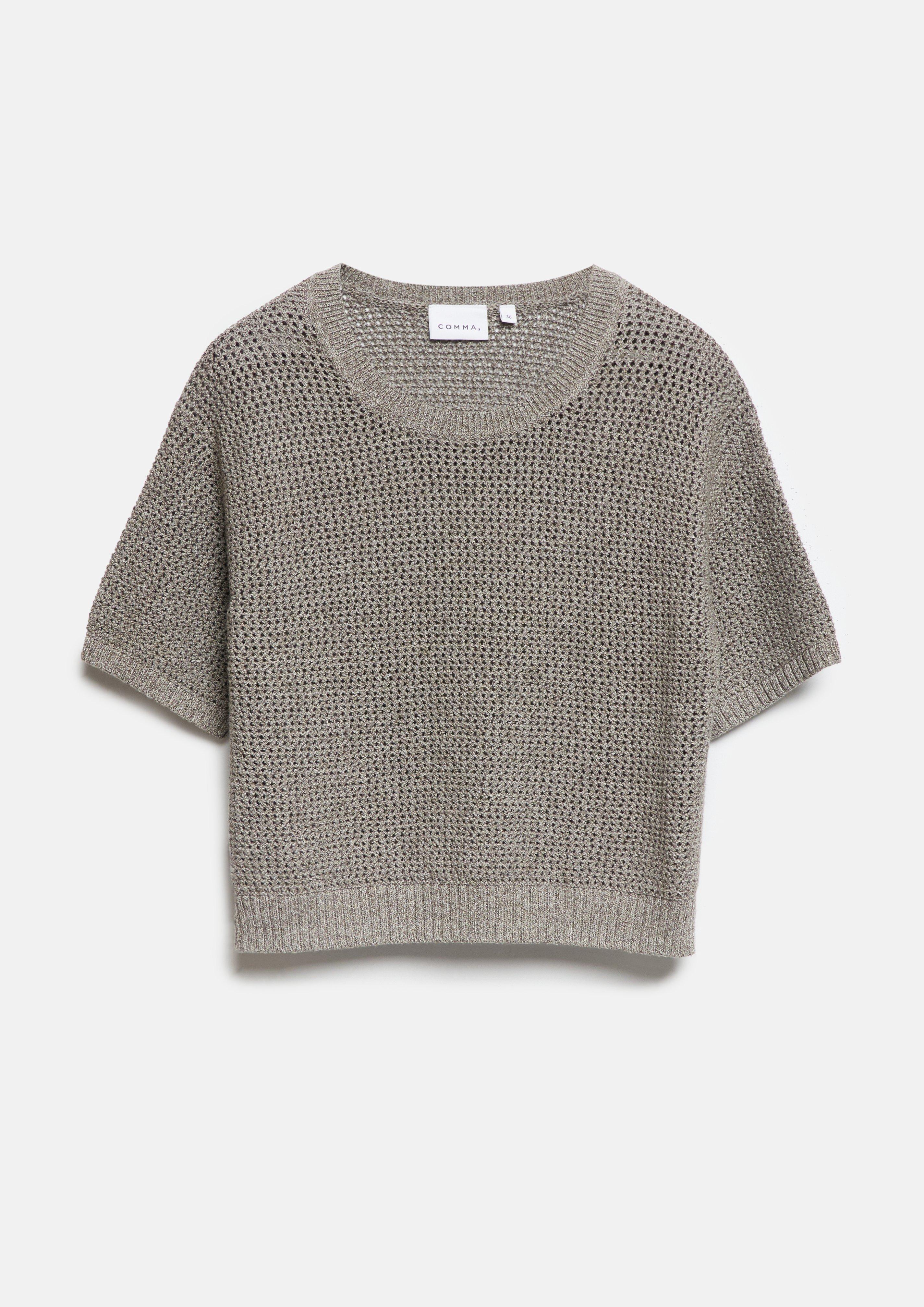 Melierter Pullover aus Ajourstrick in  von COMMA