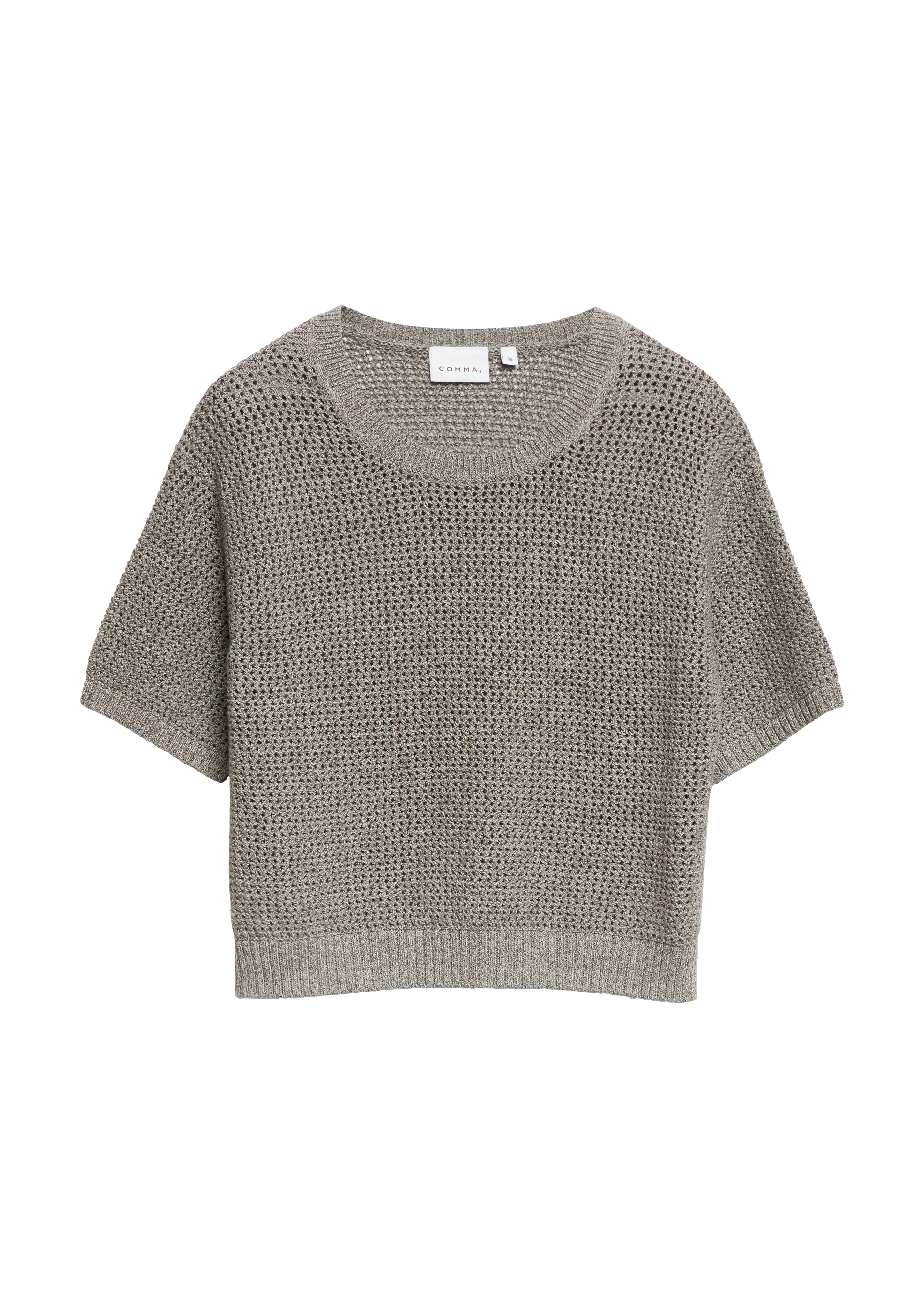 Melierter Pullover aus Ajourstrick in  von COMMA